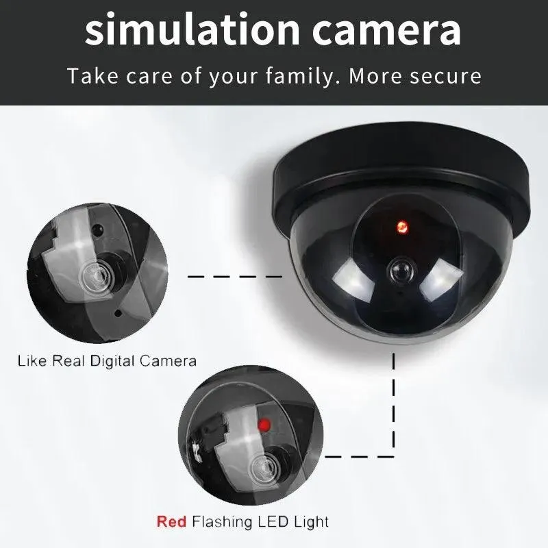 Dummy Security Camera: Red LED Light for Home Safety & Deterrence