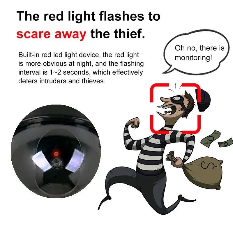 Dummy Security Camera: Red LED Light for Home Safety & Deterrence