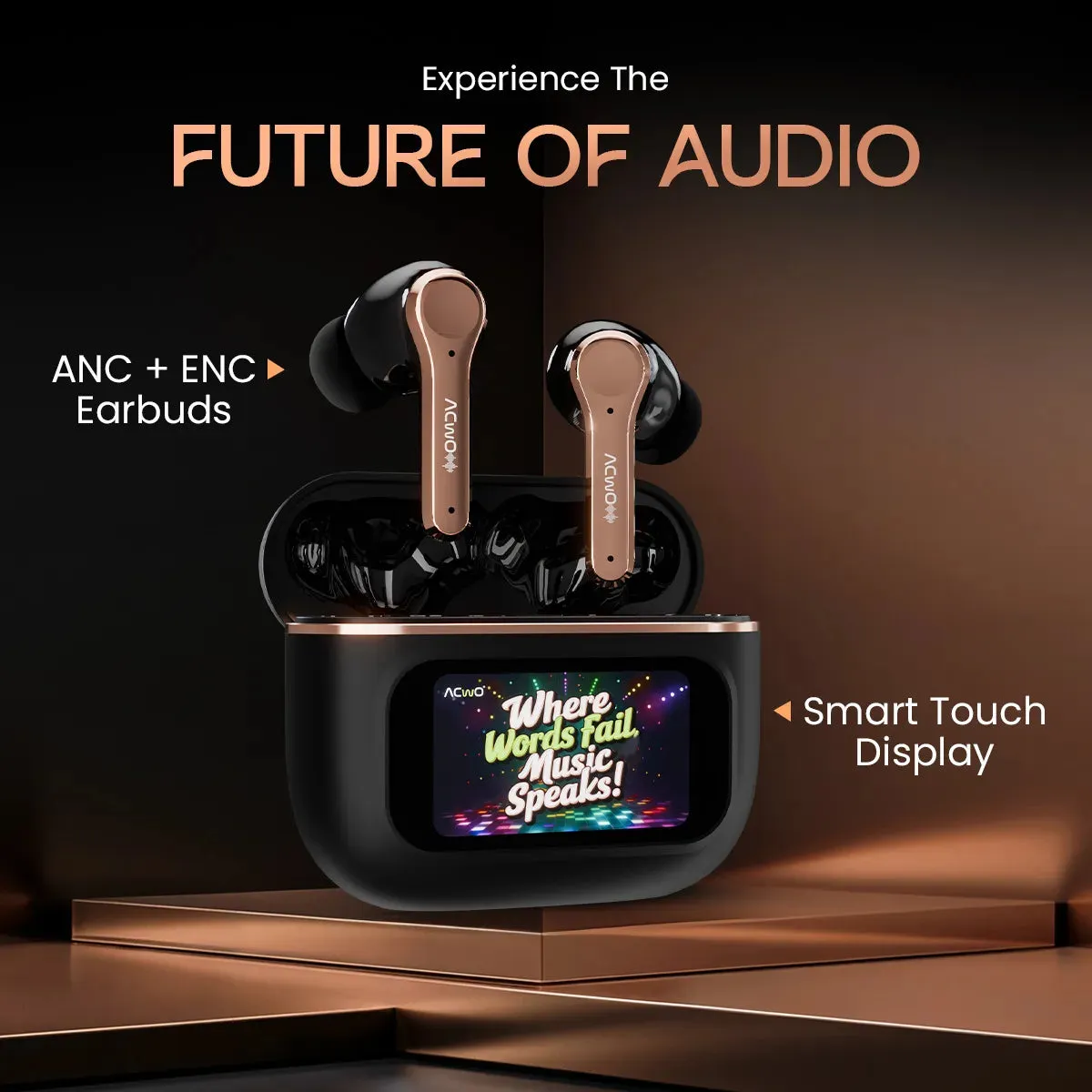 DwOTS Touch - Smart Touch Screen Display TWS Earbuds