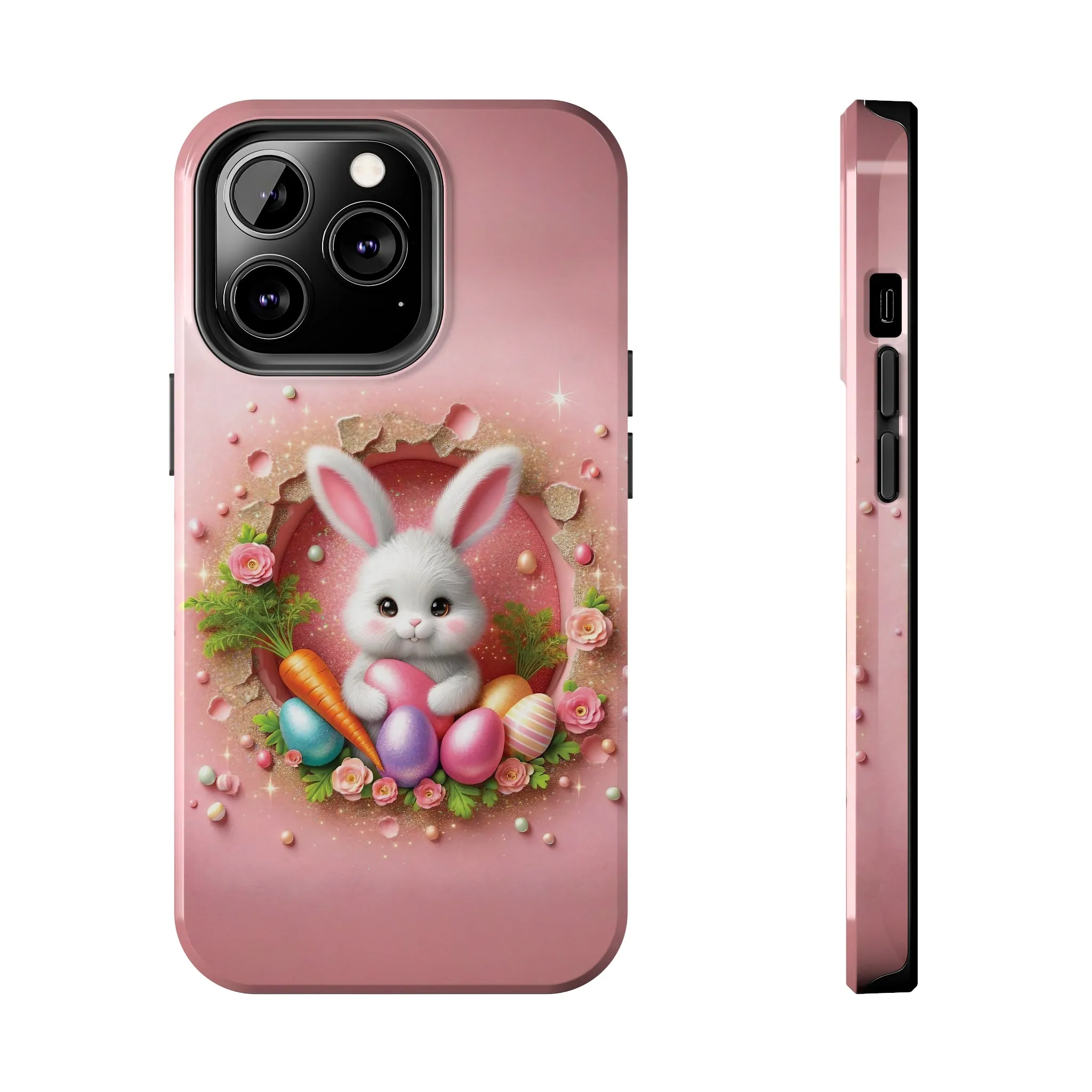 Easter Bunny Hole in the Wall design Tough Phone Case compatible with a large variety of iphone models