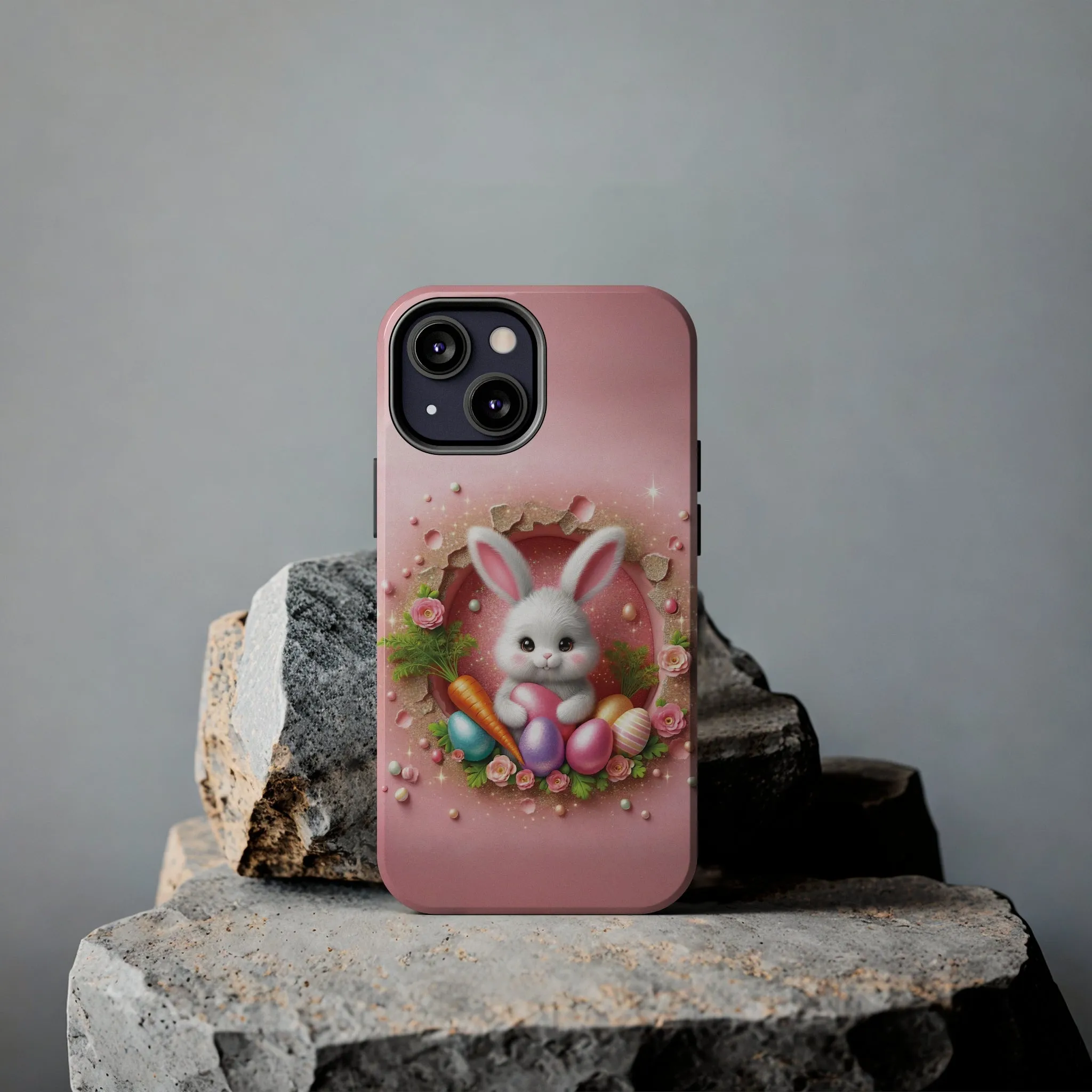 Easter Bunny Hole in the Wall design Tough Phone Case compatible with a large variety of iphone models