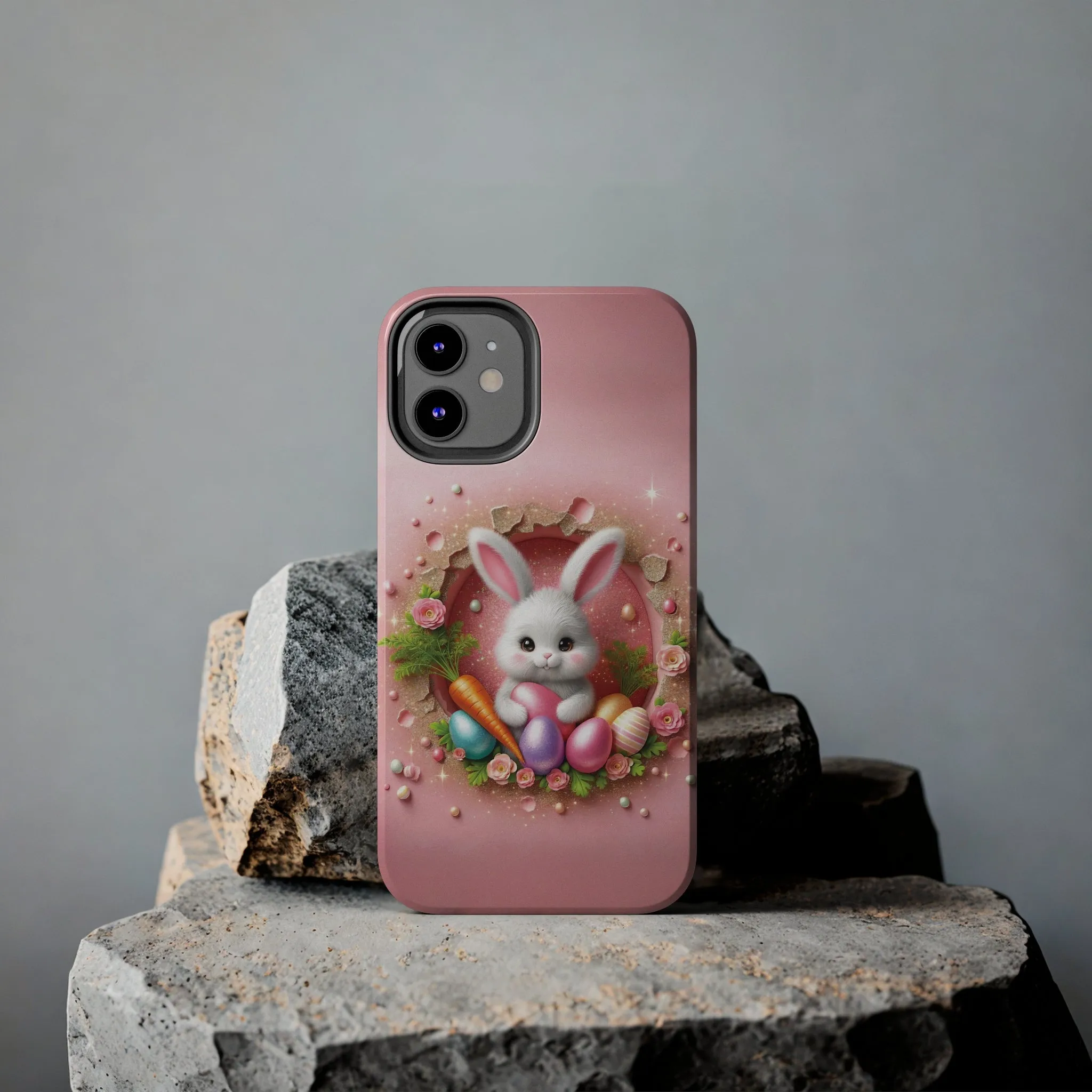 Easter Bunny Hole in the Wall design Tough Phone Case compatible with a large variety of iphone models