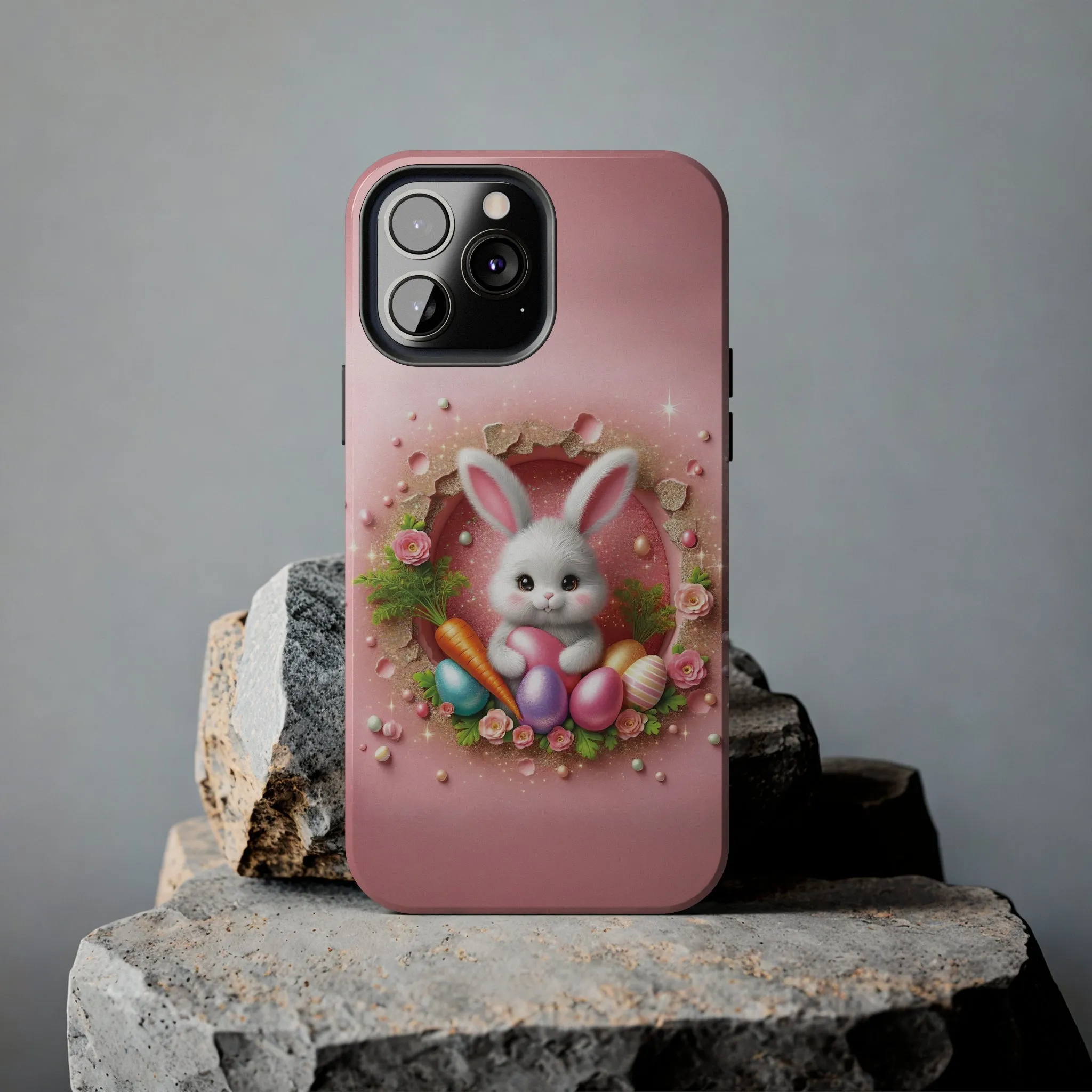 Easter Bunny Hole in the Wall design Tough Phone Case compatible with a large variety of iphone models