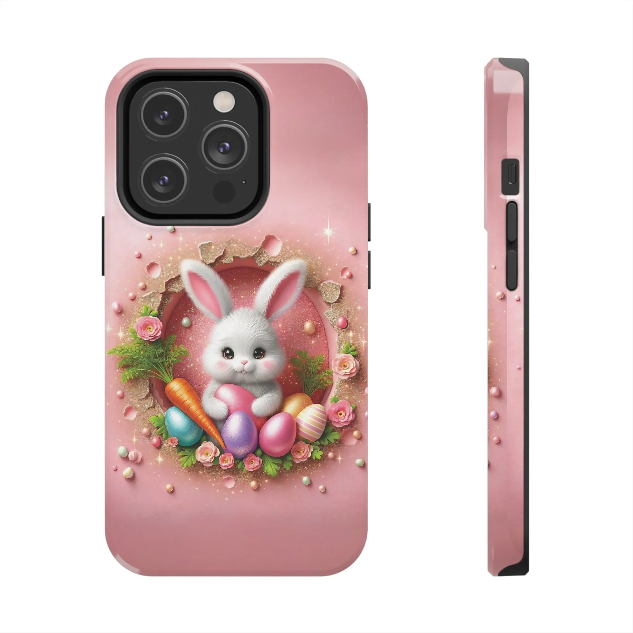 Easter Bunny Hole in the Wall design Tough Phone Case compatible with a large variety of iphone models