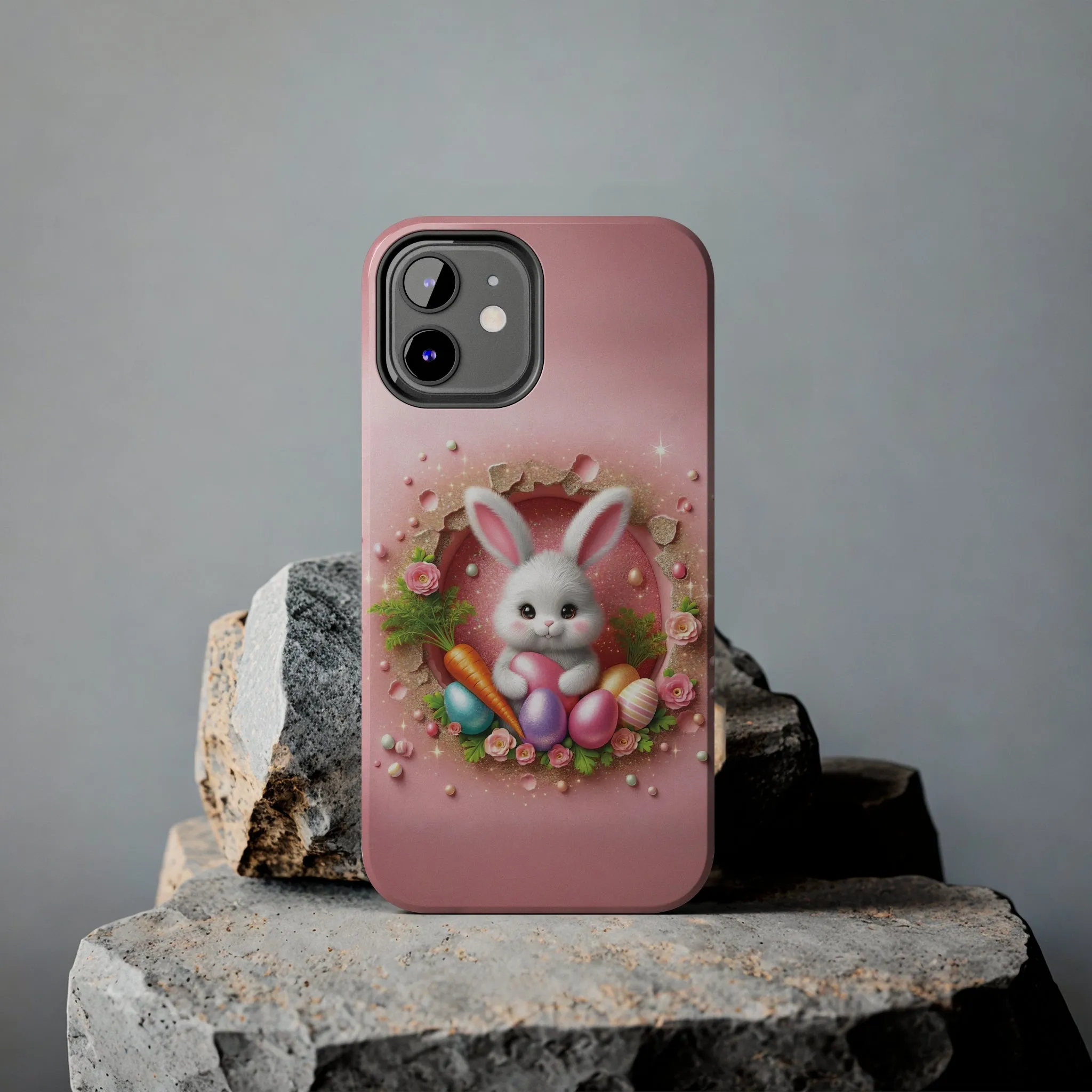 Easter Bunny Hole in the Wall design Tough Phone Case compatible with a large variety of iphone models