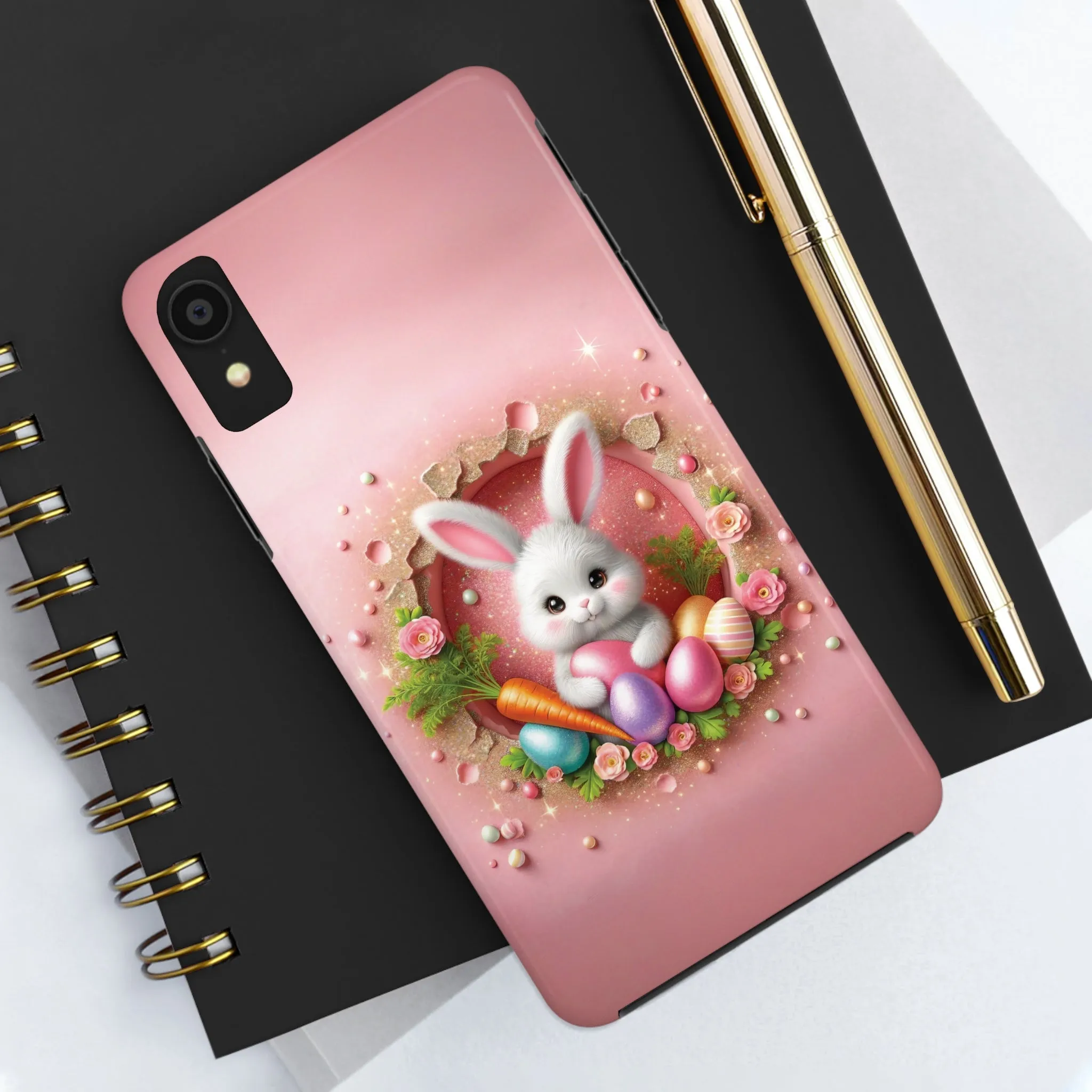 Easter Bunny Hole in the Wall design Tough Phone Case compatible with a large variety of iphone models