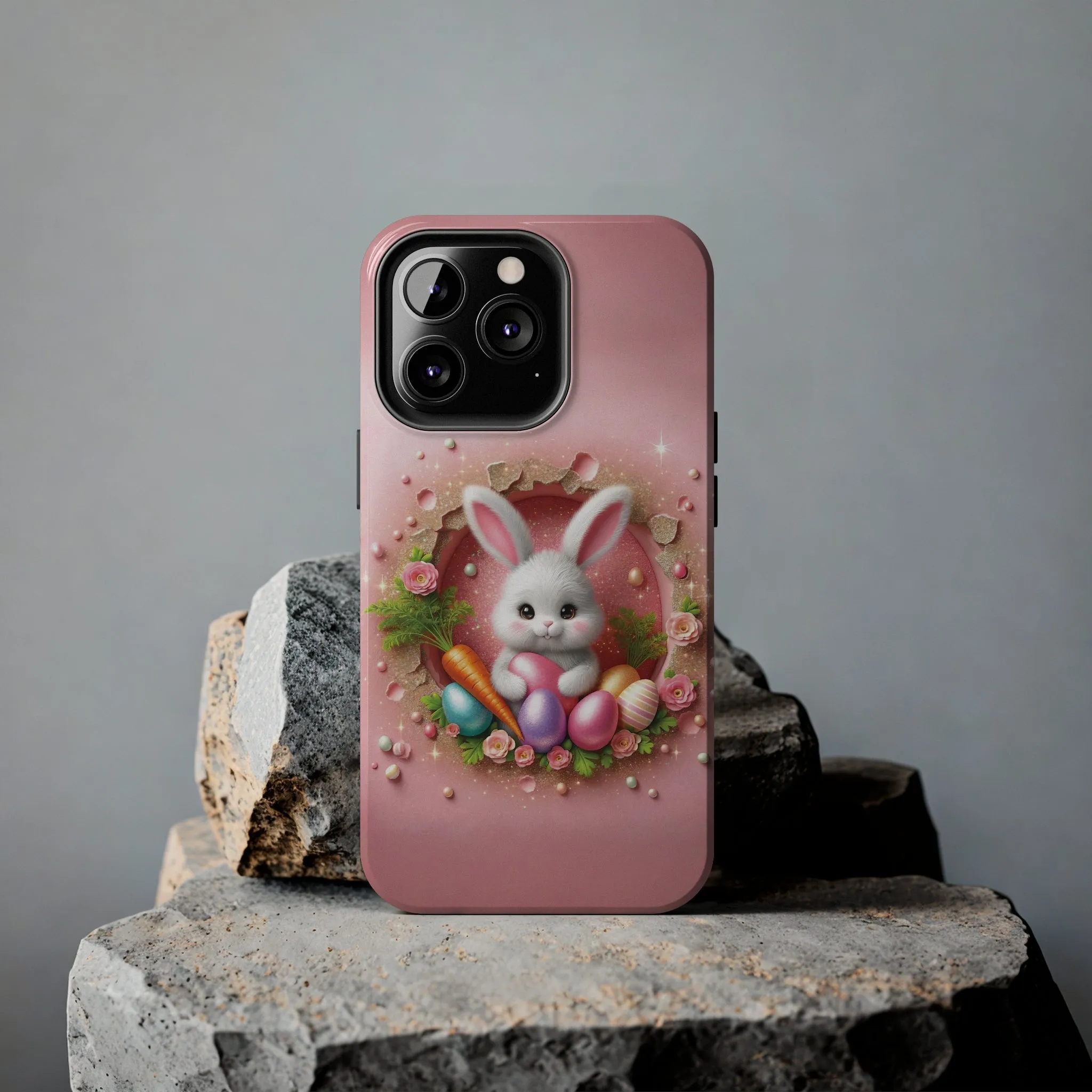 Easter Bunny Hole in the Wall design Tough Phone Case compatible with a large variety of iphone models