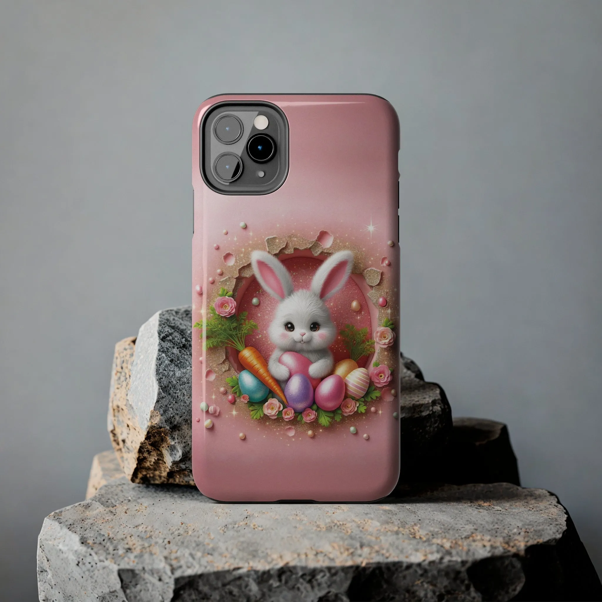 Easter Bunny Hole in the Wall design Tough Phone Case compatible with a large variety of iphone models