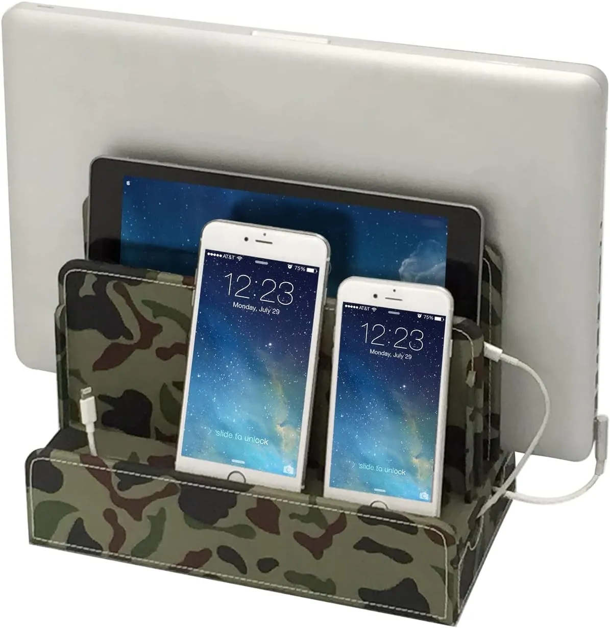 Eco-Friendly Bamboo Multi-Device Charging Station Dock & Organizer