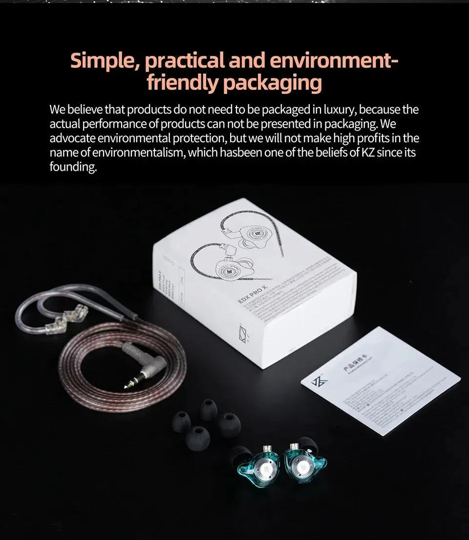 EDX PRO-X Wired Earphones HIFI Stereo Bass Music Earbuds In-Ear Sport Headphones