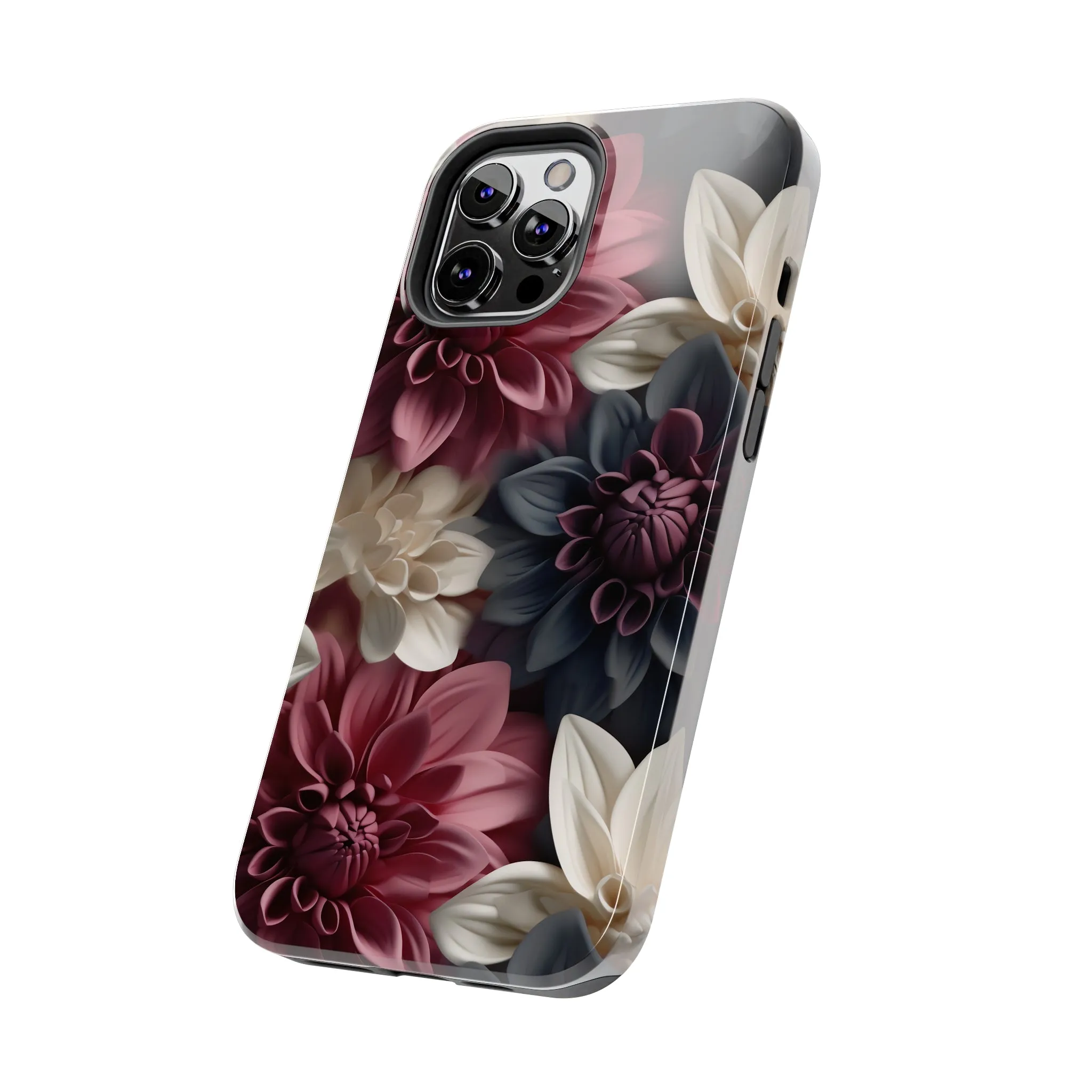 Elegant Dahlias design Tough Phone Case compatible with a large variety of iPhone models, Birthday Gift, Phone Case