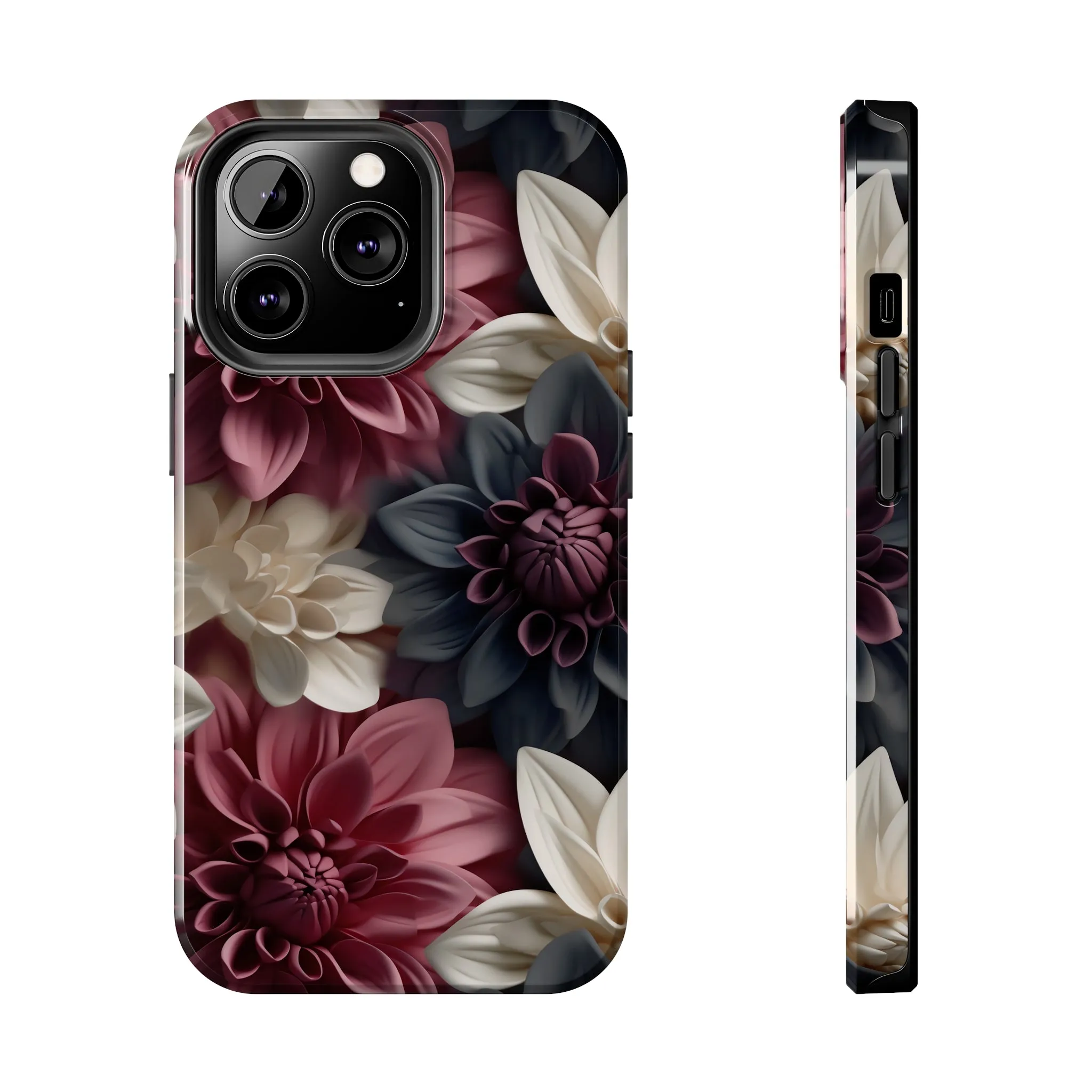 Elegant Dahlias design Tough Phone Case compatible with a large variety of iPhone models, Birthday Gift, Phone Case