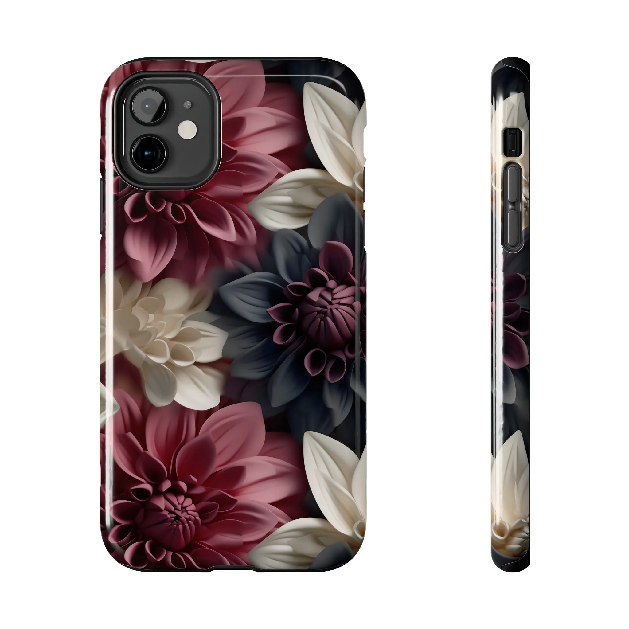 Elegant Dahlias design Tough Phone Case compatible with a large variety of iPhone models, Birthday Gift, Phone Case