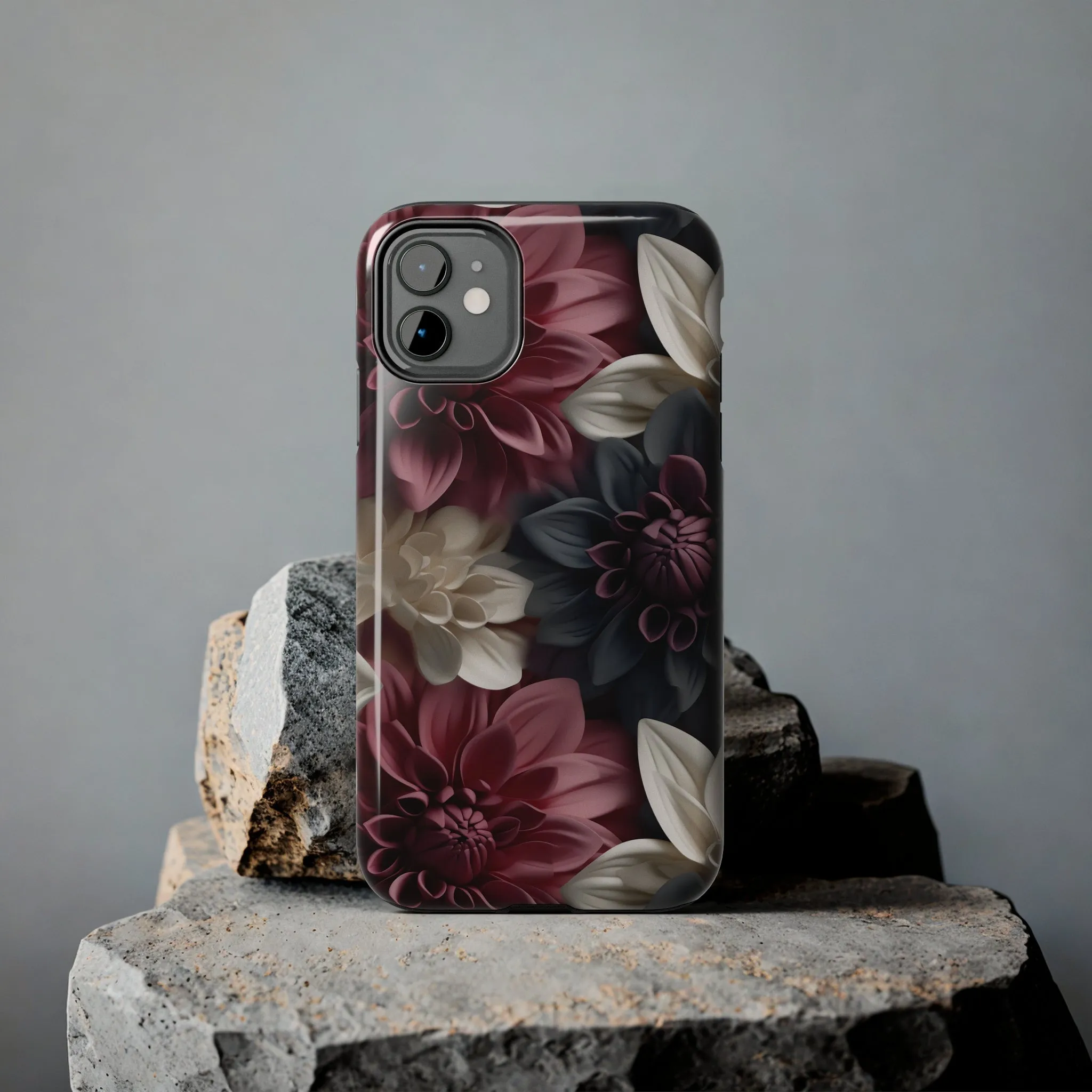 Elegant Dahlias design Tough Phone Case compatible with a large variety of iPhone models, Birthday Gift, Phone Case