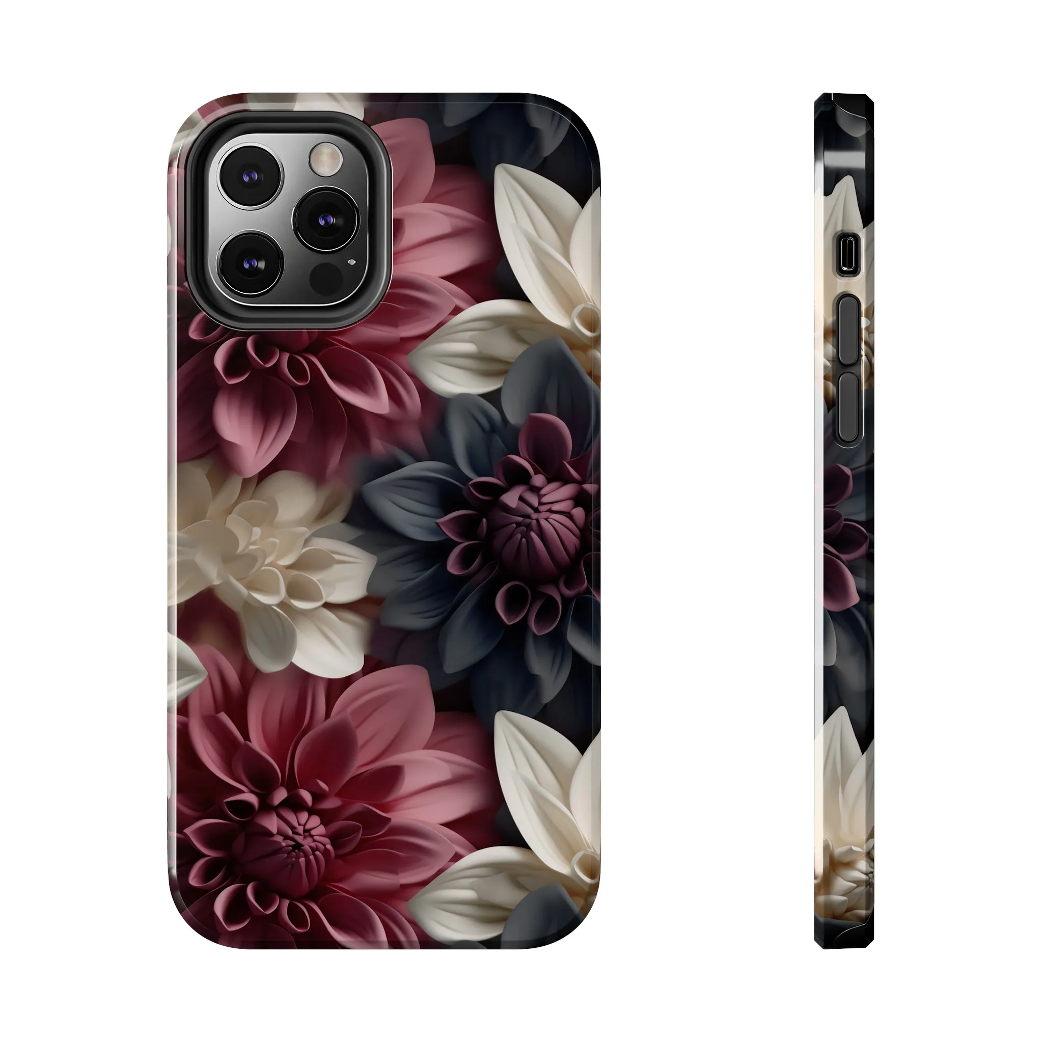 Elegant Dahlias design Tough Phone Case compatible with a large variety of iPhone models, Birthday Gift, Phone Case