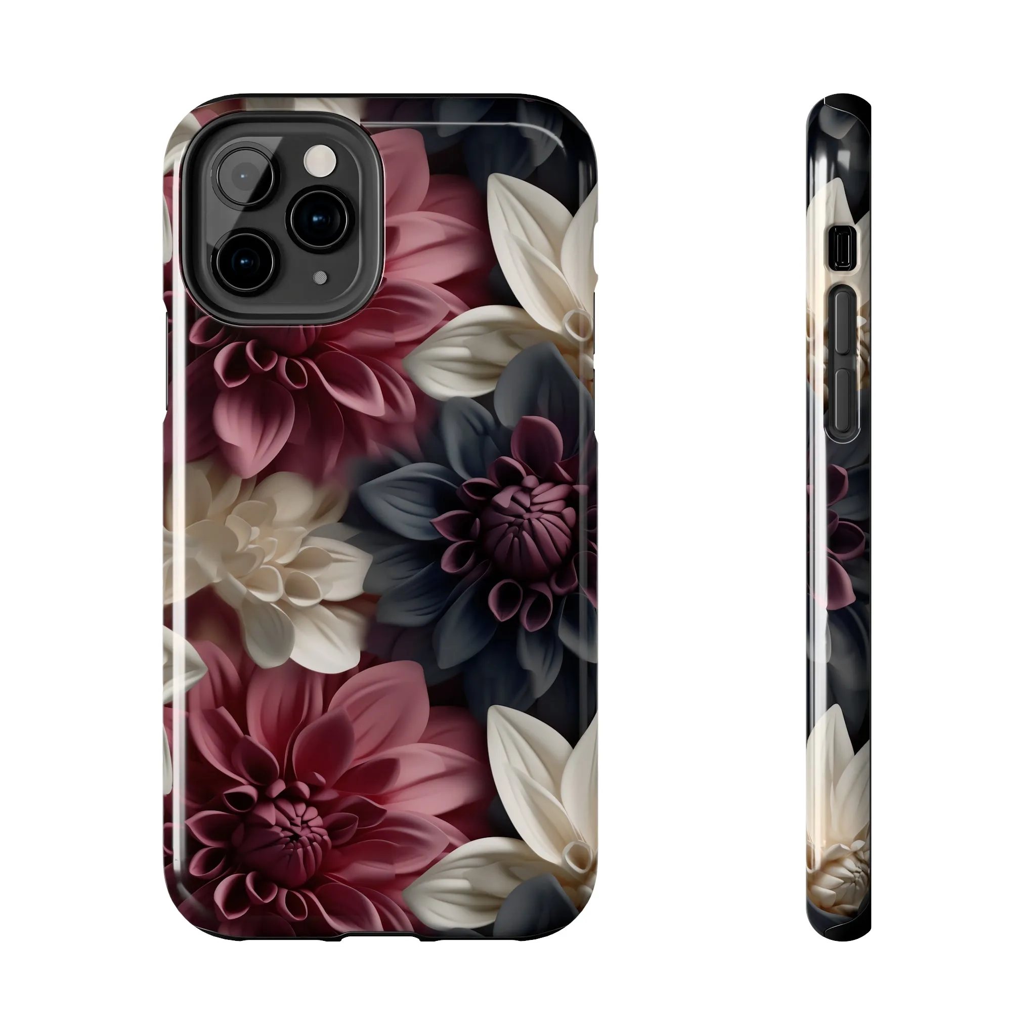 Elegant Dahlias design Tough Phone Case compatible with a large variety of iPhone models, Birthday Gift, Phone Case