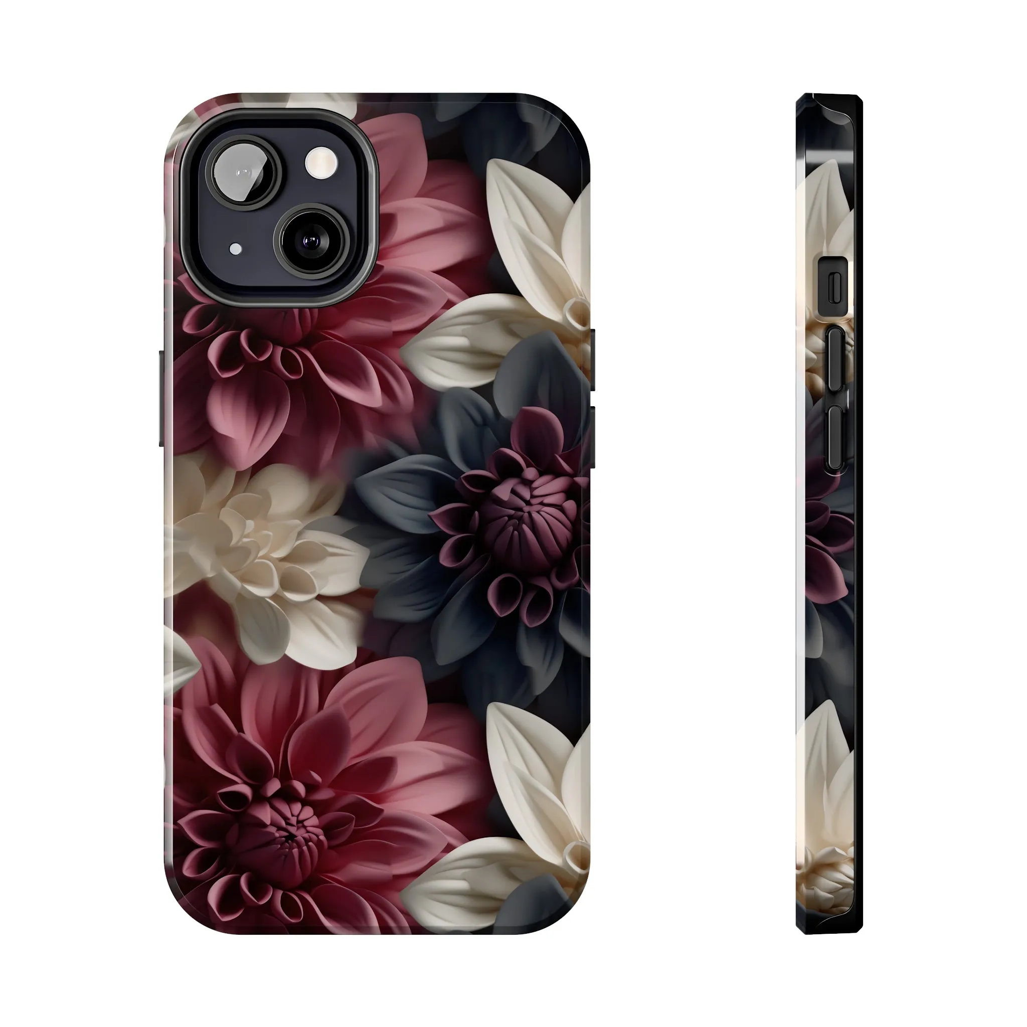 Elegant Dahlias design Tough Phone Case compatible with a large variety of iPhone models, Birthday Gift, Phone Case