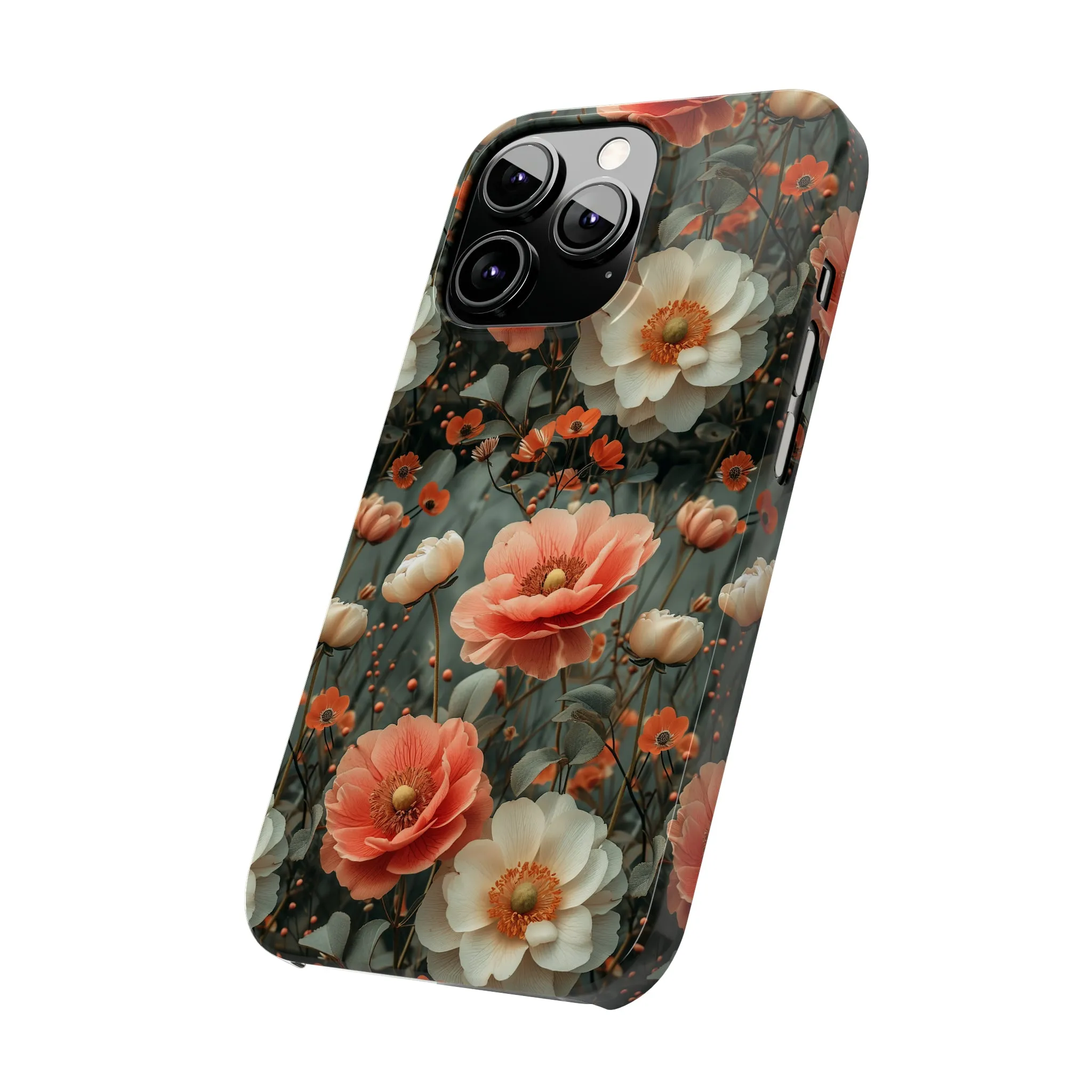 Elegant Peach Flowers Protective Cover, Botanical Garden Design Phone Case