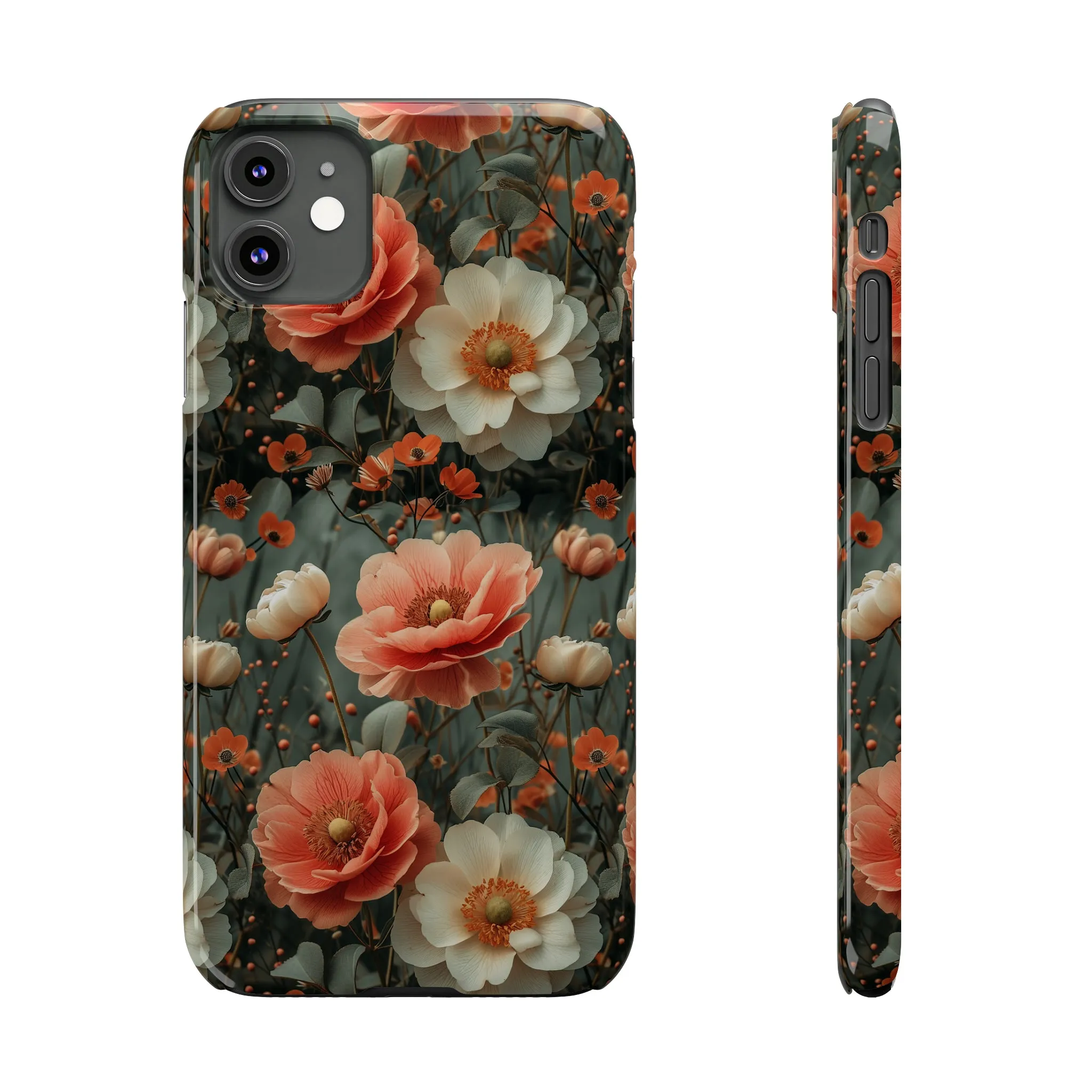 Elegant Peach Flowers Protective Cover, Botanical Garden Design Phone Case