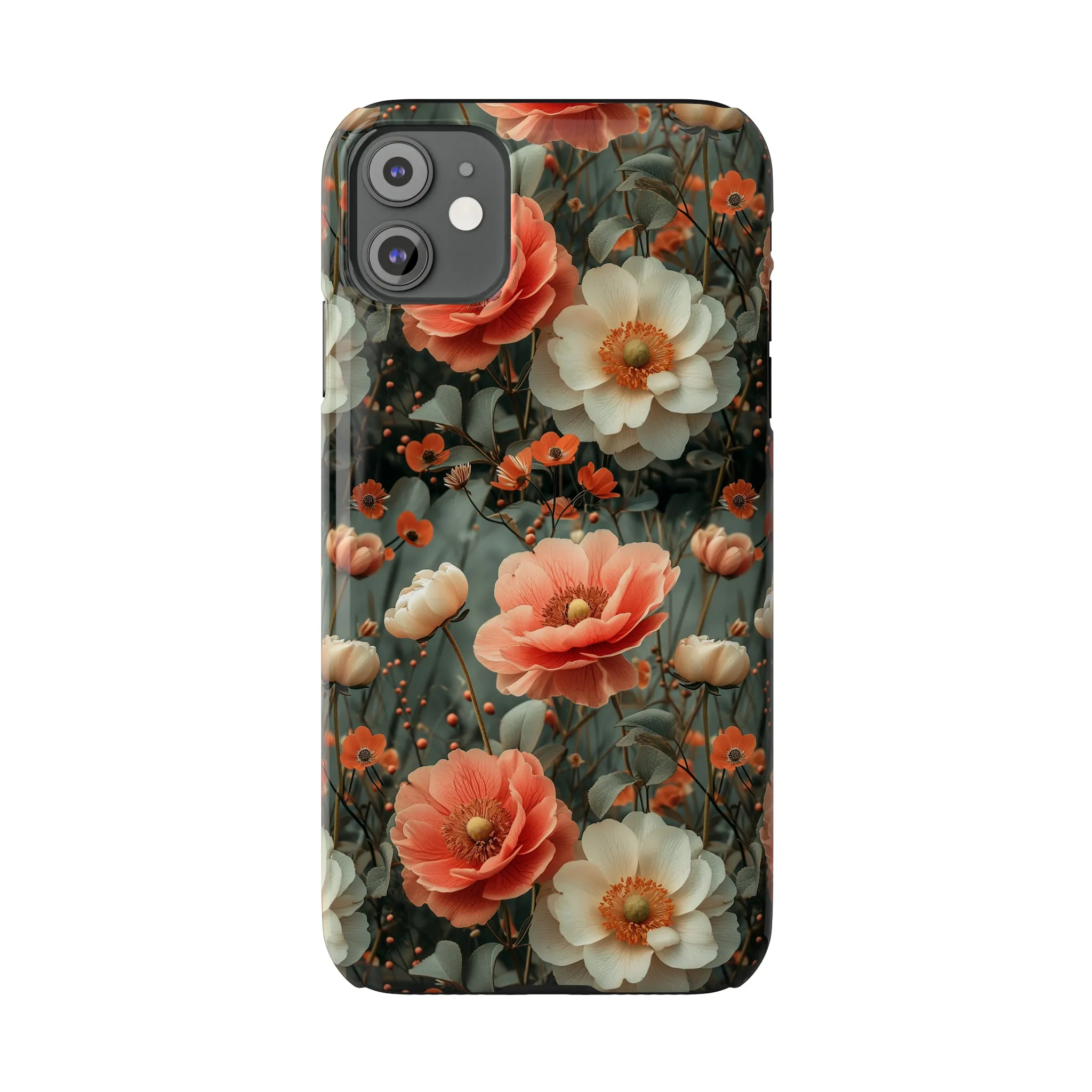 Elegant Peach Flowers Protective Cover, Botanical Garden Design Phone Case