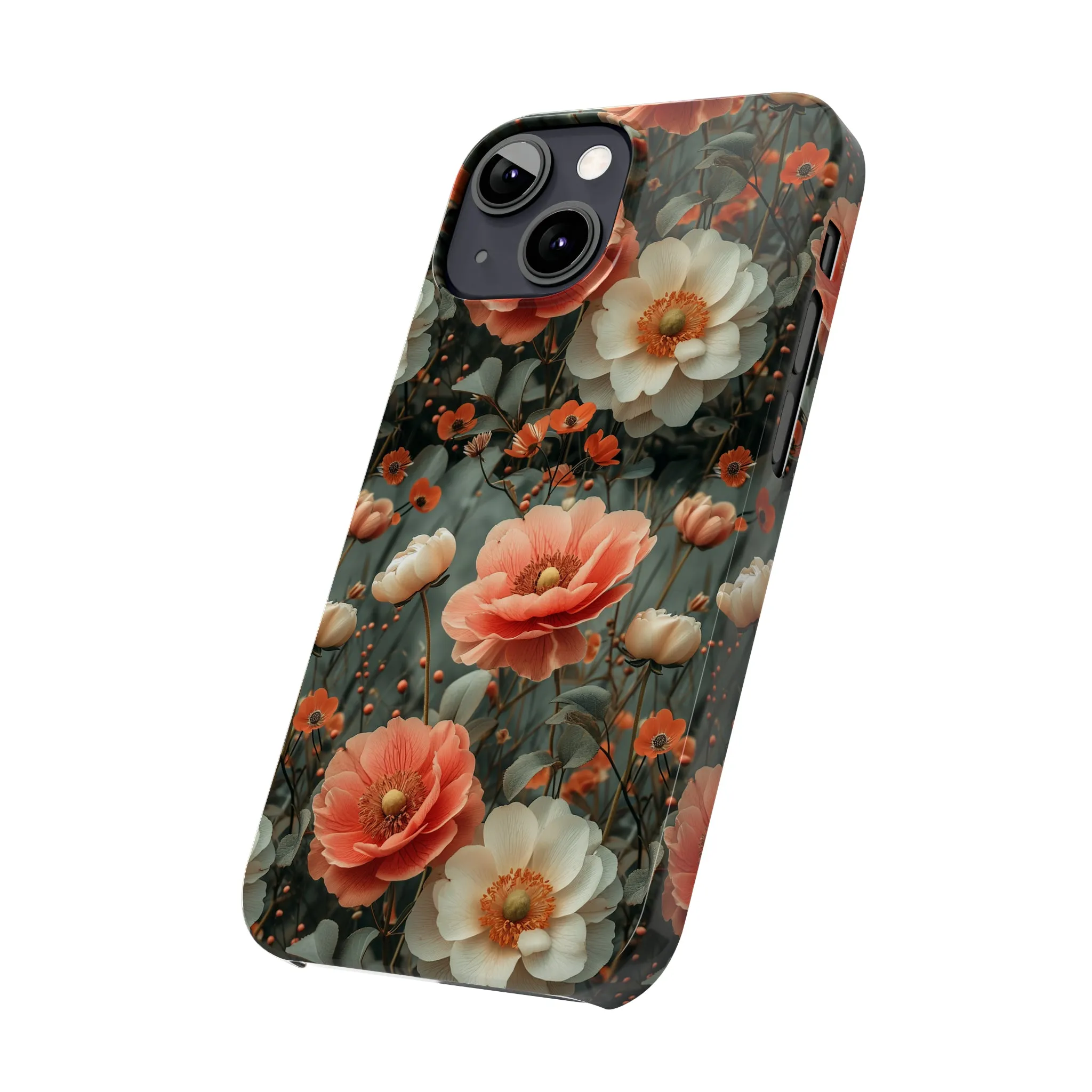 Elegant Peach Flowers Protective Cover, Botanical Garden Design Phone Case