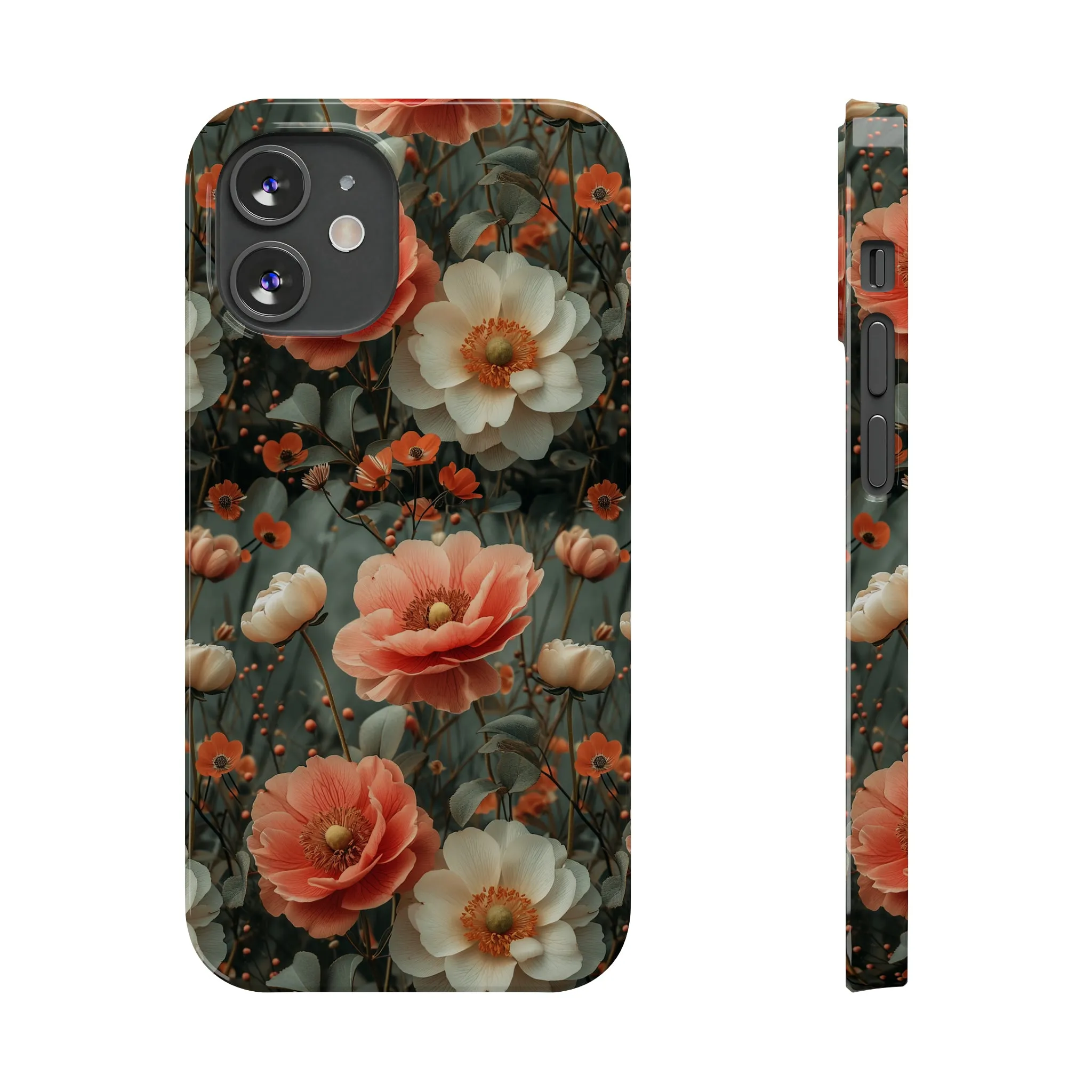 Elegant Peach Flowers Protective Cover, Botanical Garden Design Phone Case