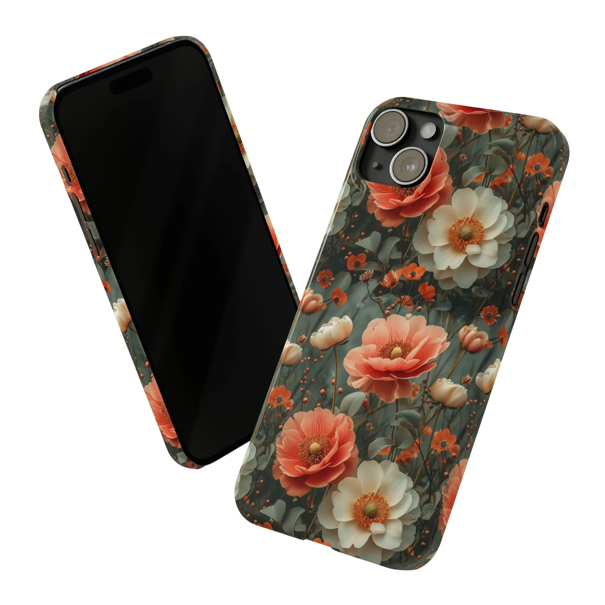 Elegant Peach Flowers Protective Cover, Botanical Garden Design Phone Case