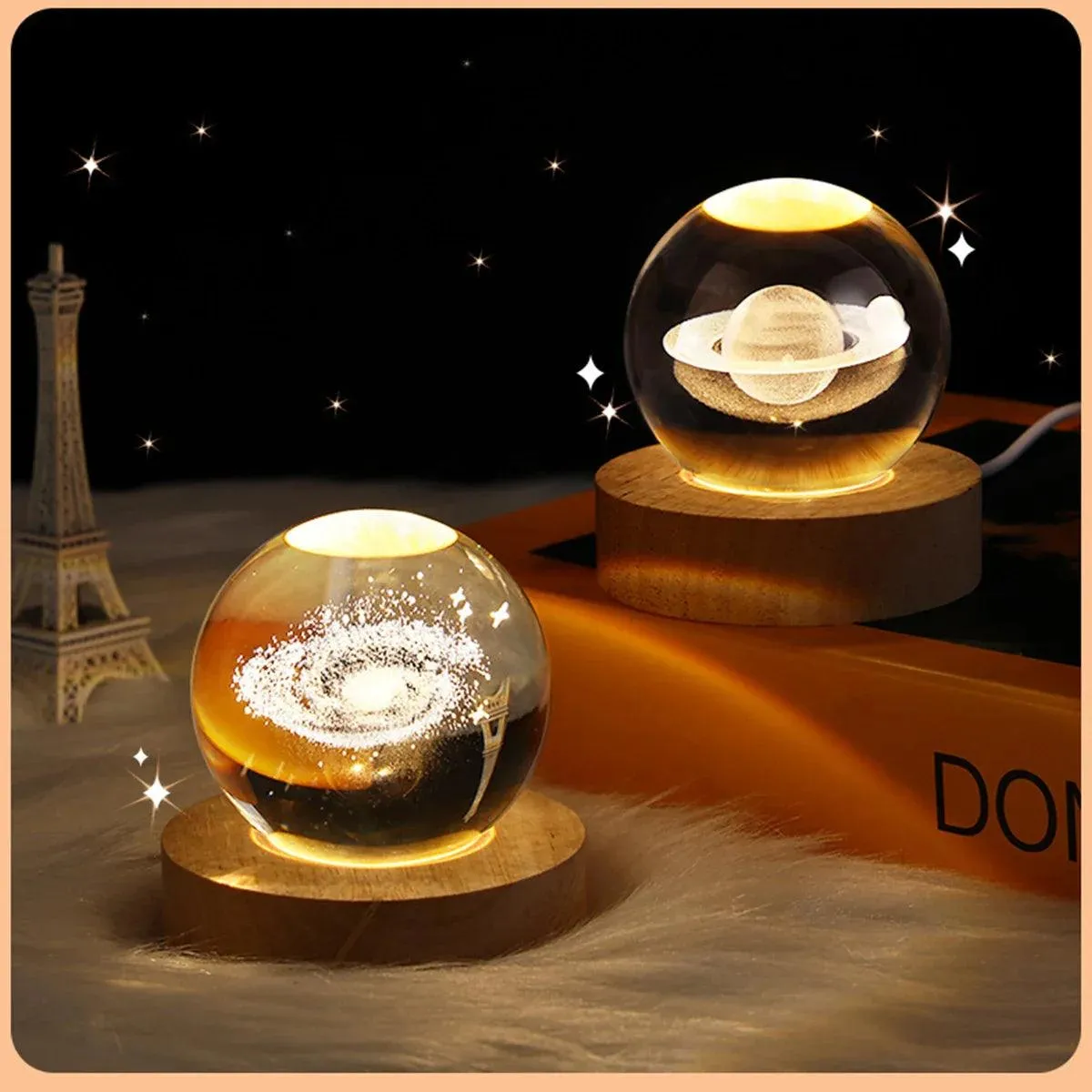 Enchanting 3D Galaxy Moon Lamp - Soothing LED Night Light for Kids & Home Decor