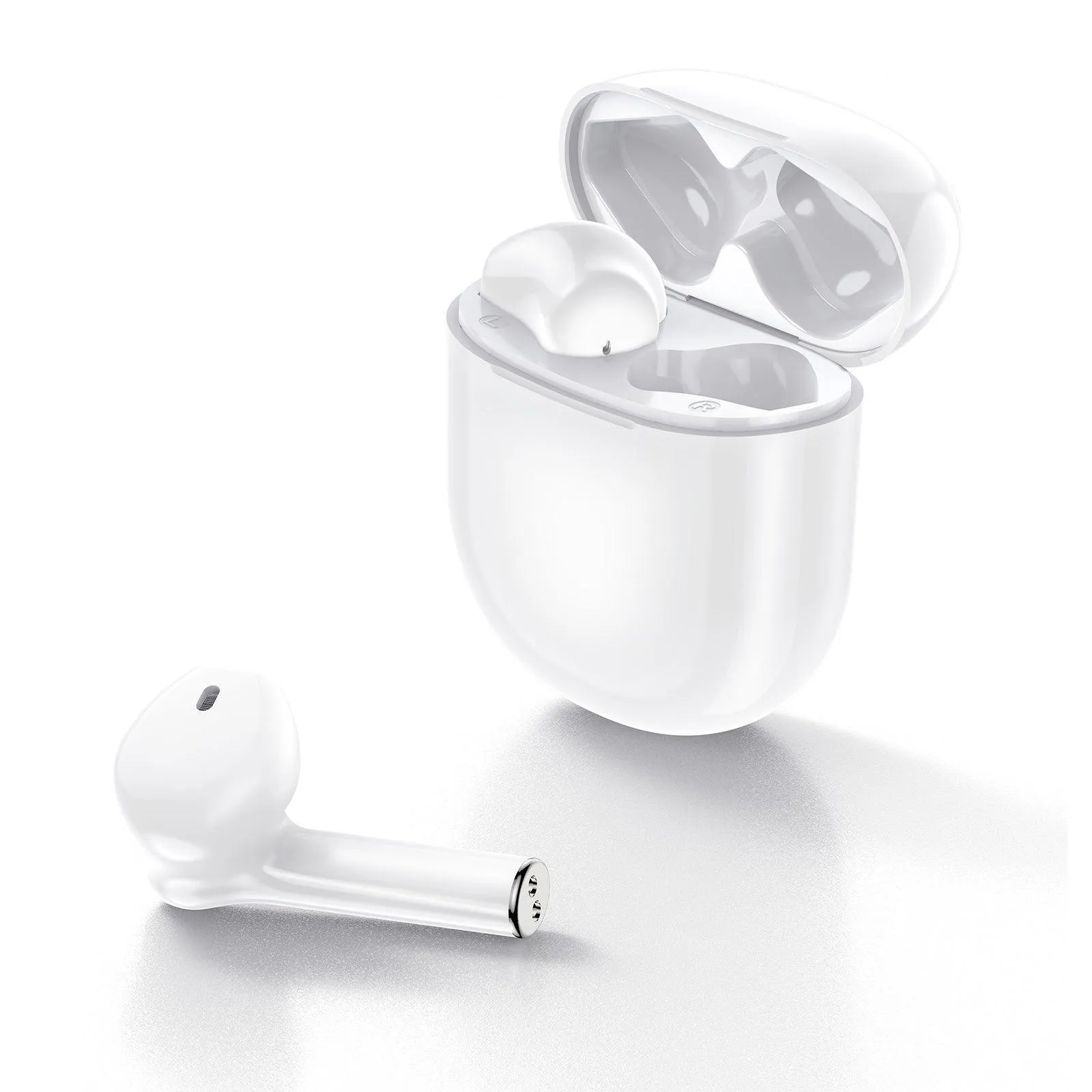 FitSmart Wireless Earbuds Earphones Bluetooth 5.0 For IOS Android In Built Mic - White