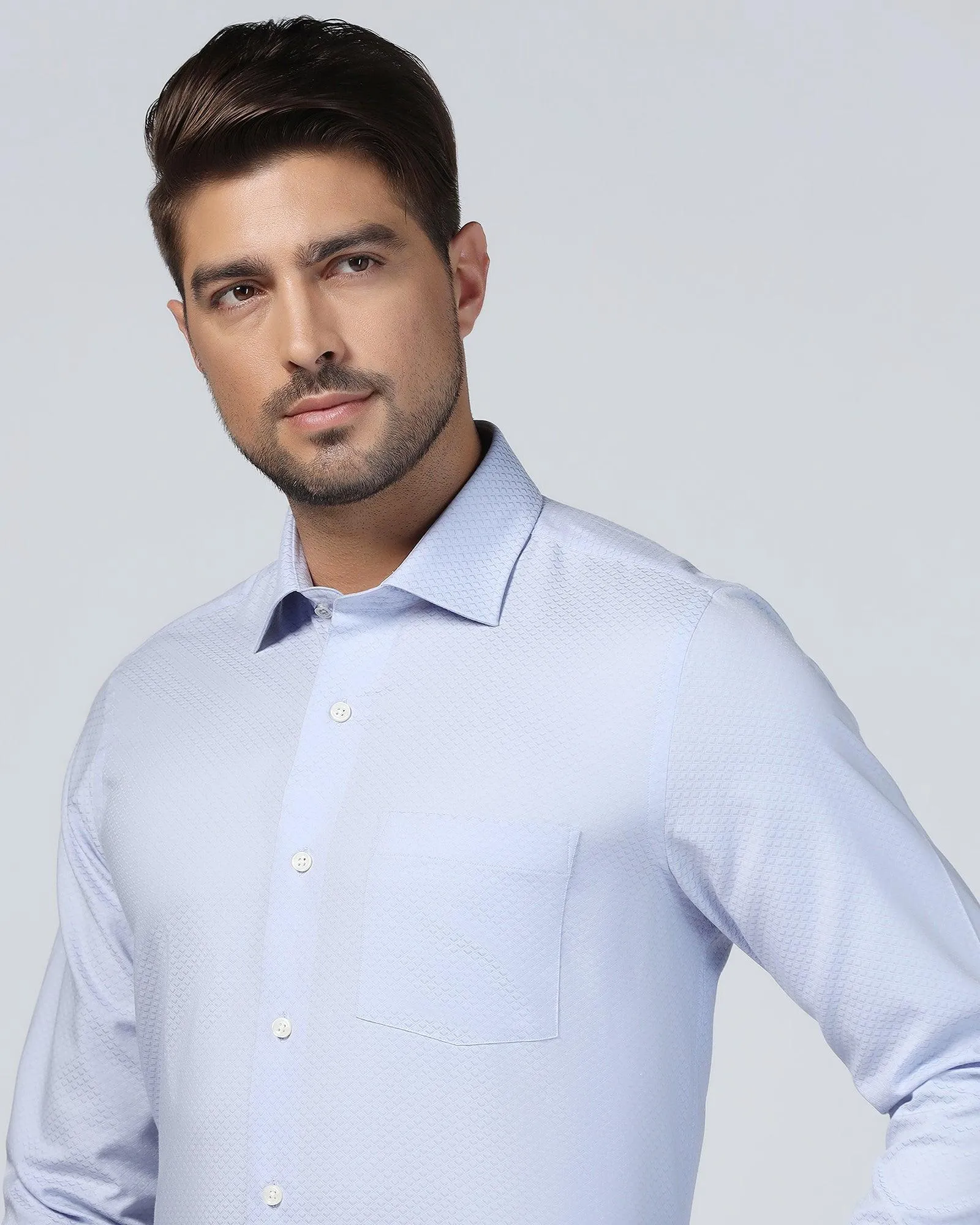 Formal Mauve Textured Shirt - Luna