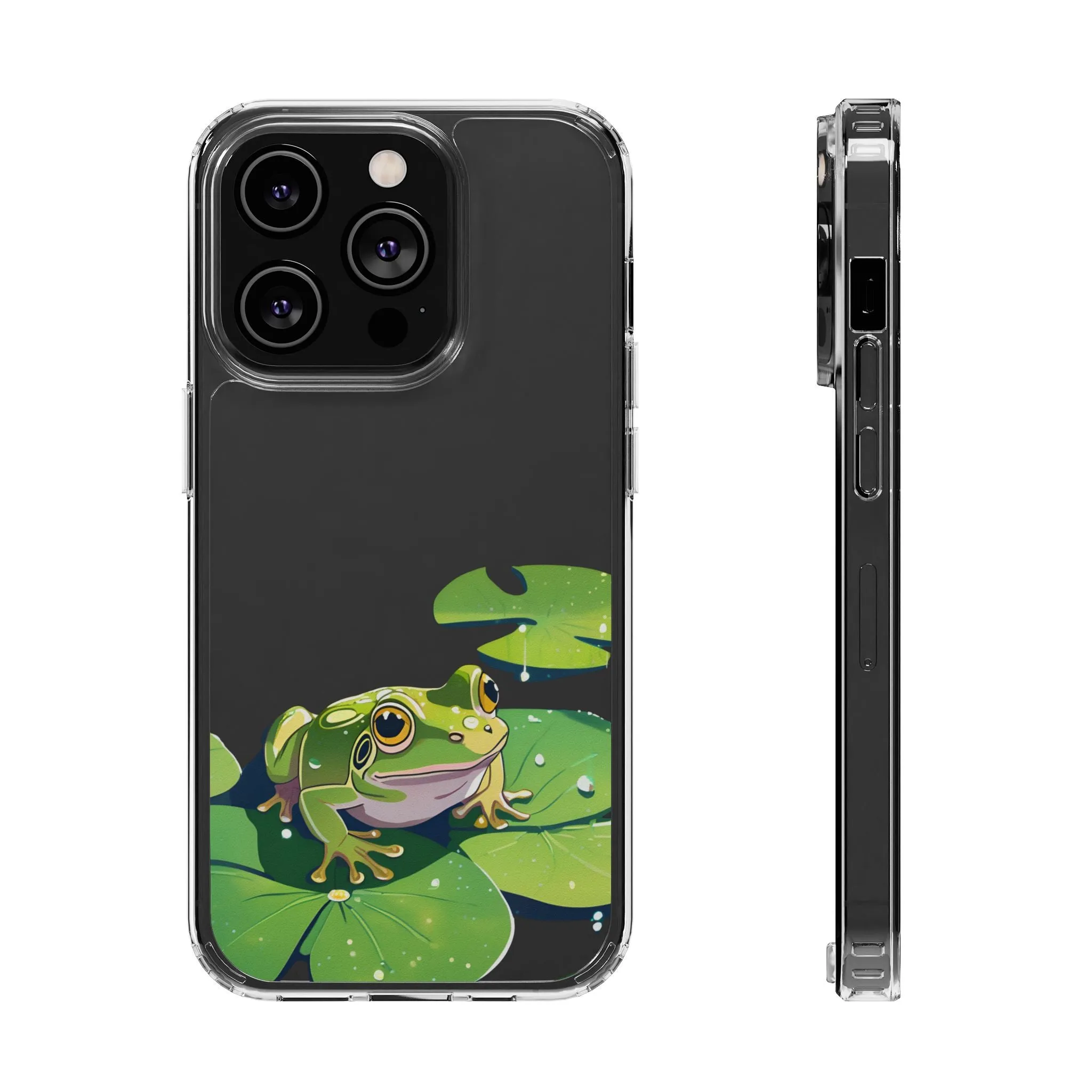 Frog Design Clear Phone Case - Nature Inspired, Perfect for Nature Lovers