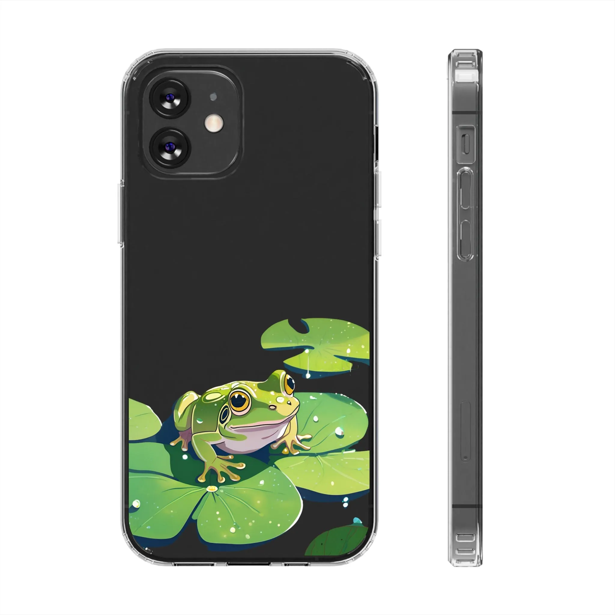 Frog Design Clear Phone Case - Nature Inspired, Perfect for Nature Lovers