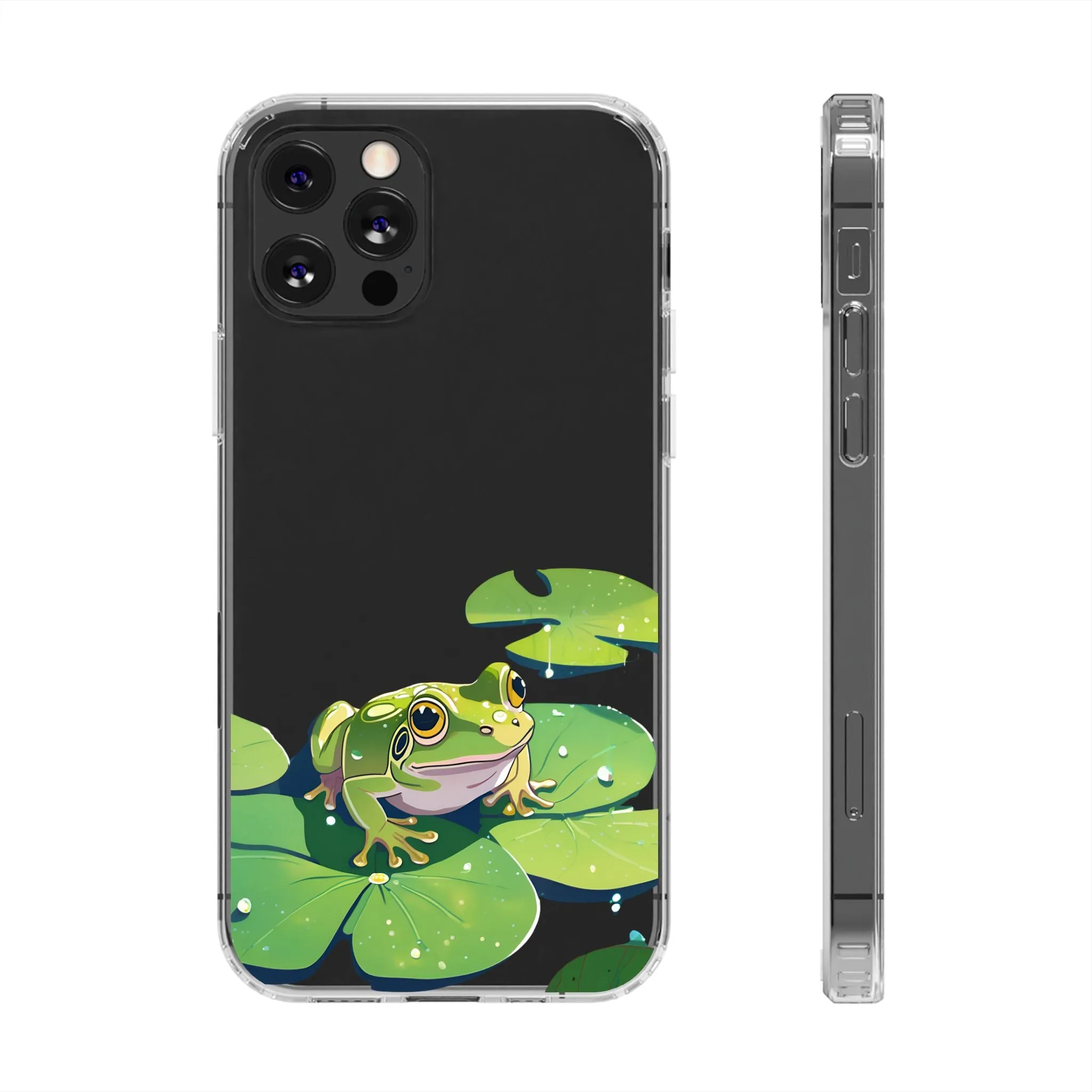 Frog Design Clear Phone Case - Nature Inspired, Perfect for Nature Lovers