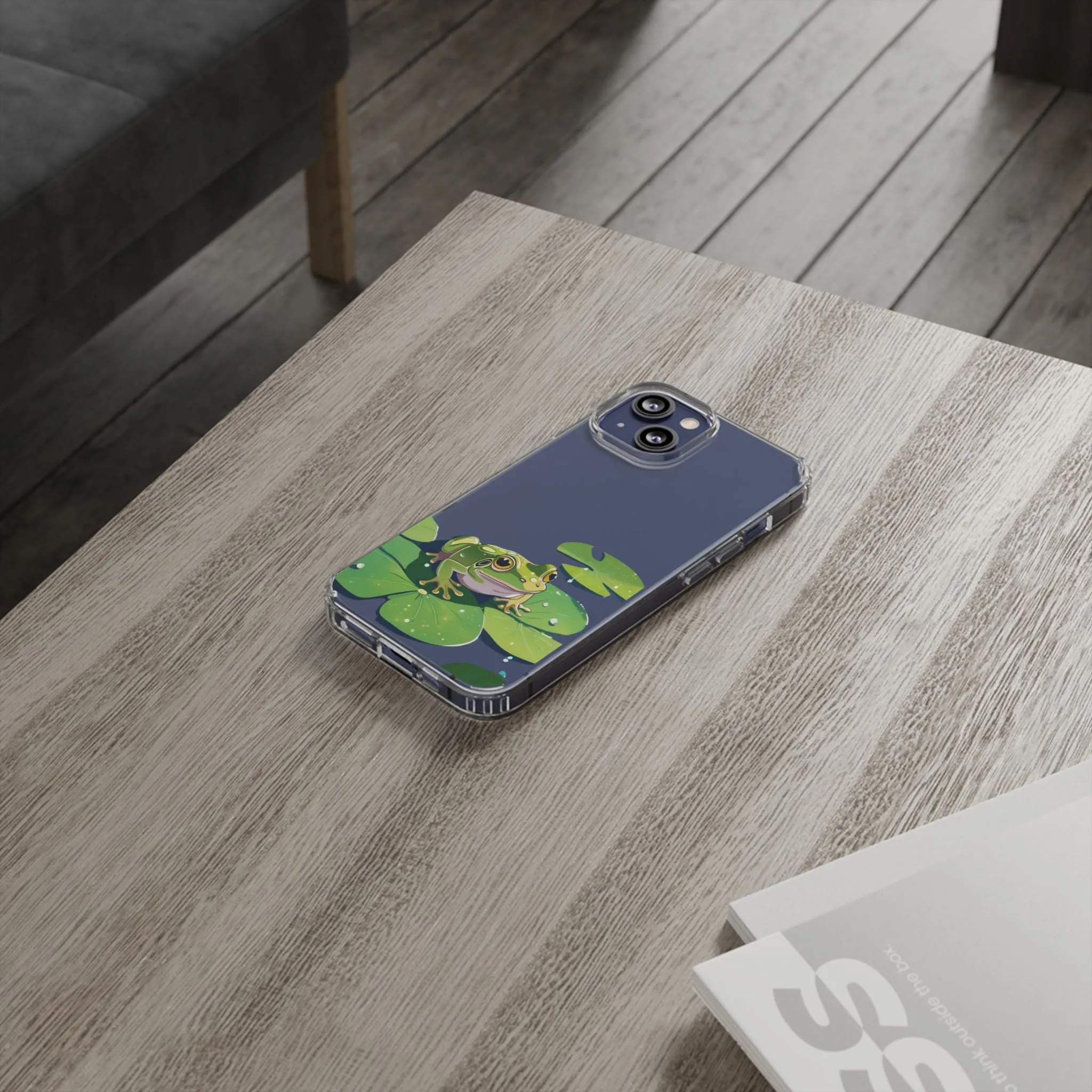 Frog Design Clear Phone Case - Nature Inspired, Perfect for Nature Lovers