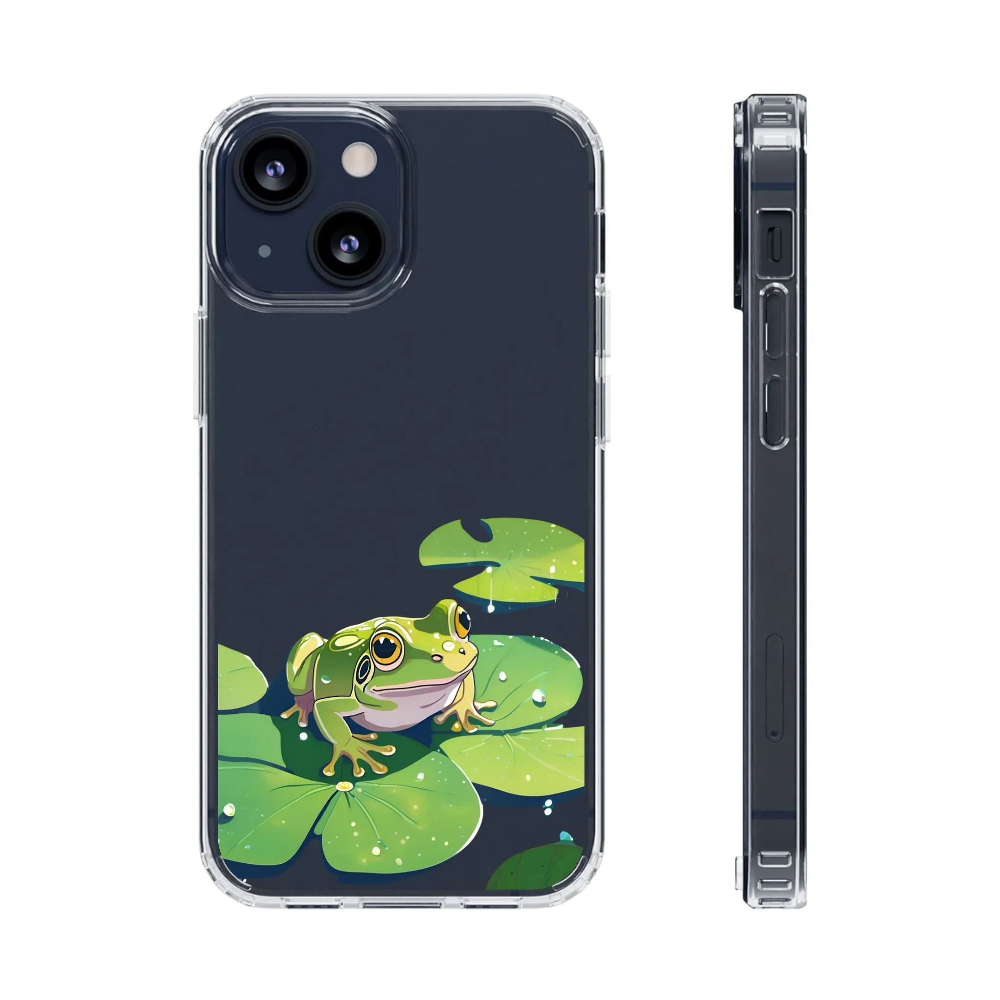 Frog Design Clear Phone Case - Nature Inspired, Perfect for Nature Lovers