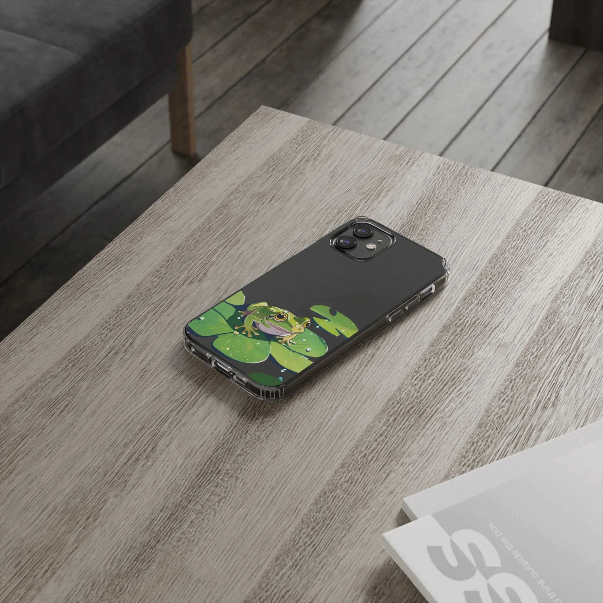 Frog Design Clear Phone Case - Nature Inspired, Perfect for Nature Lovers