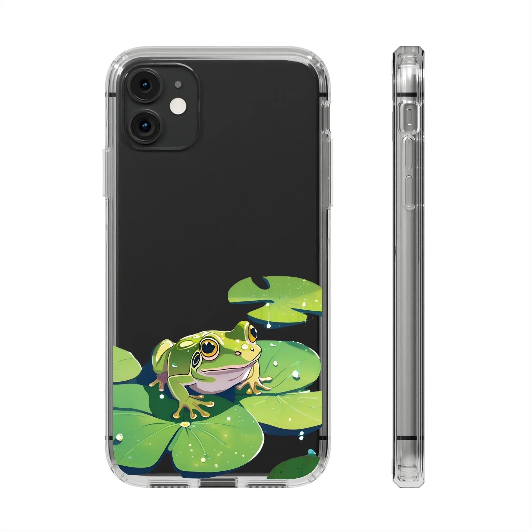 Frog Design Clear Phone Case - Nature Inspired, Perfect for Nature Lovers