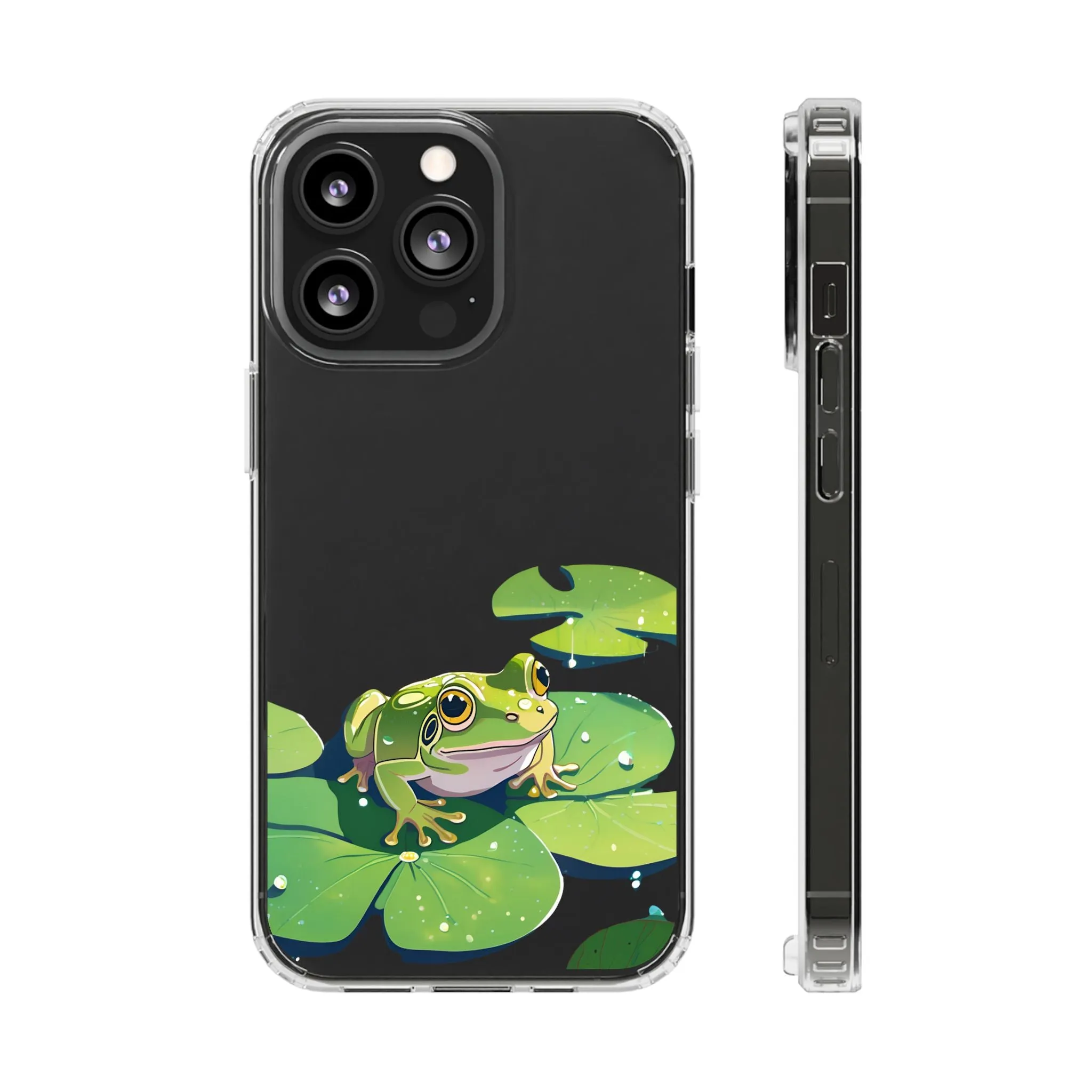 Frog Design Clear Phone Case - Nature Inspired, Perfect for Nature Lovers