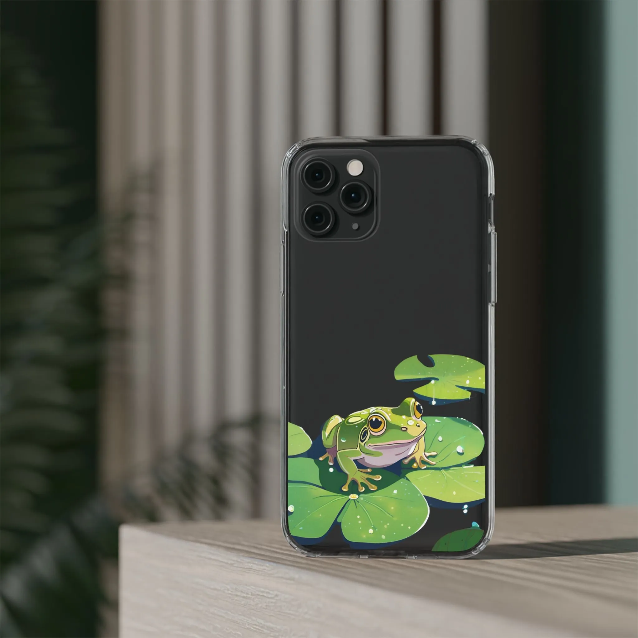 Frog Design Clear Phone Case - Nature Inspired, Perfect for Nature Lovers