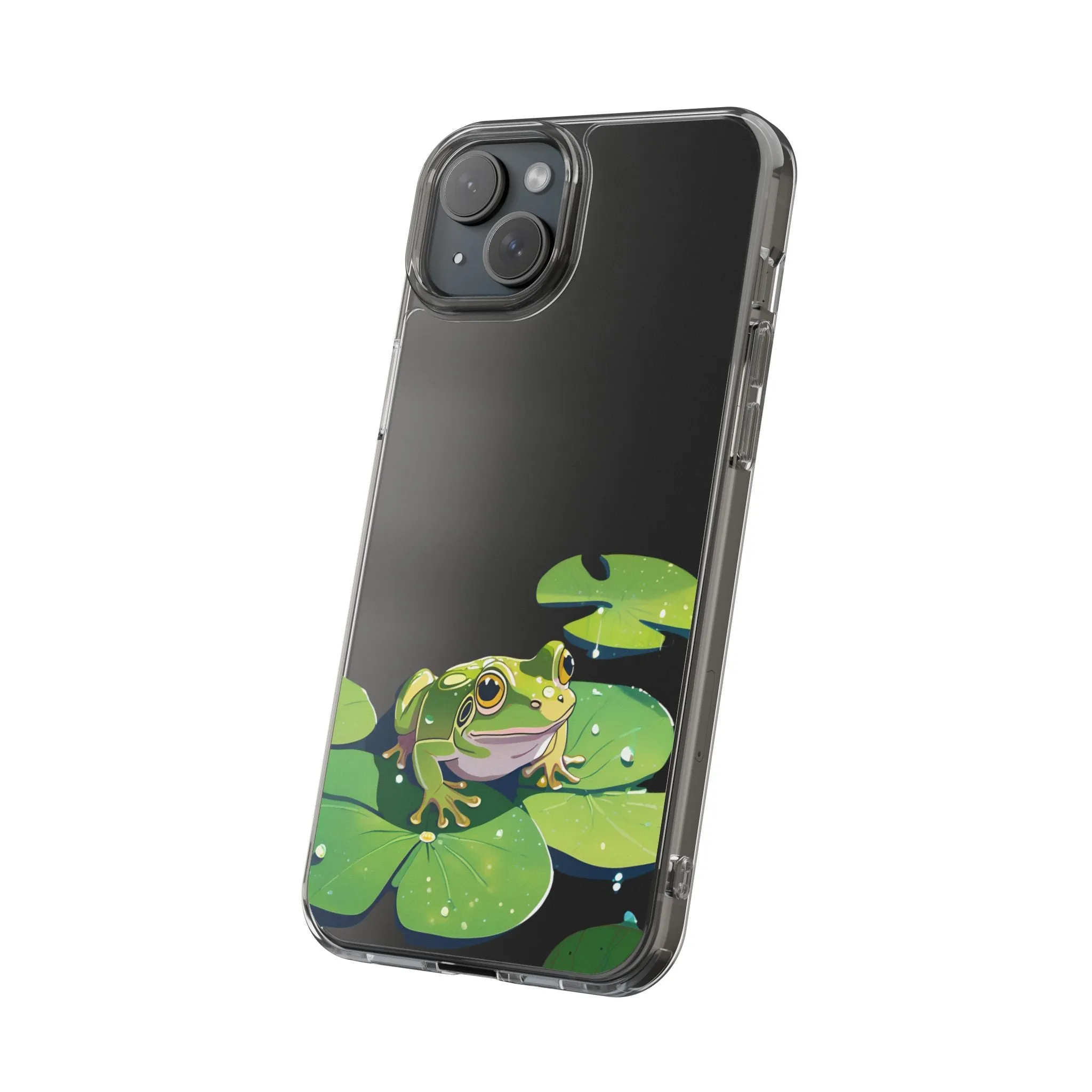 Frog Design Clear Phone Case - Nature Inspired, Perfect for Nature Lovers