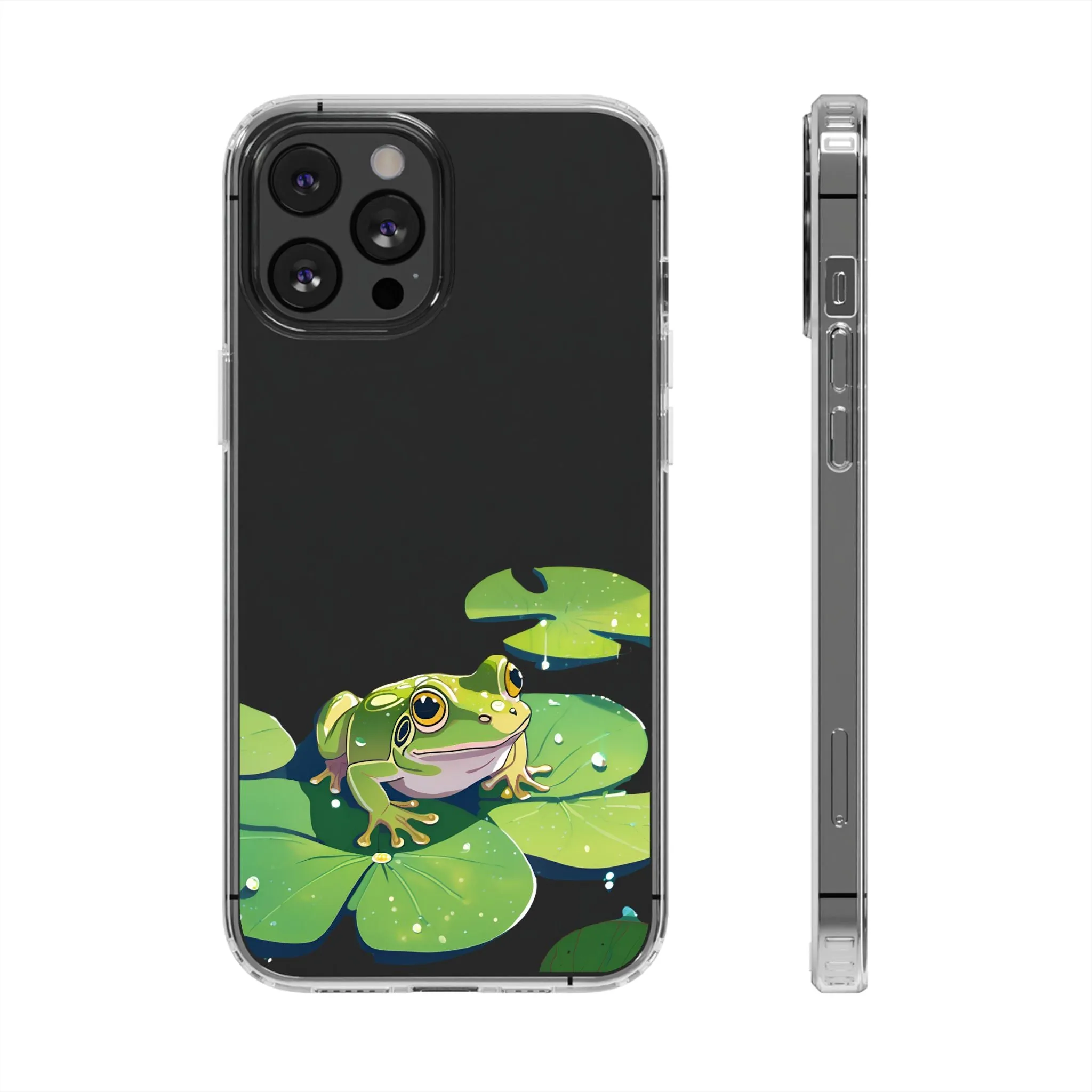 Frog Design Clear Phone Case - Nature Inspired, Perfect for Nature Lovers