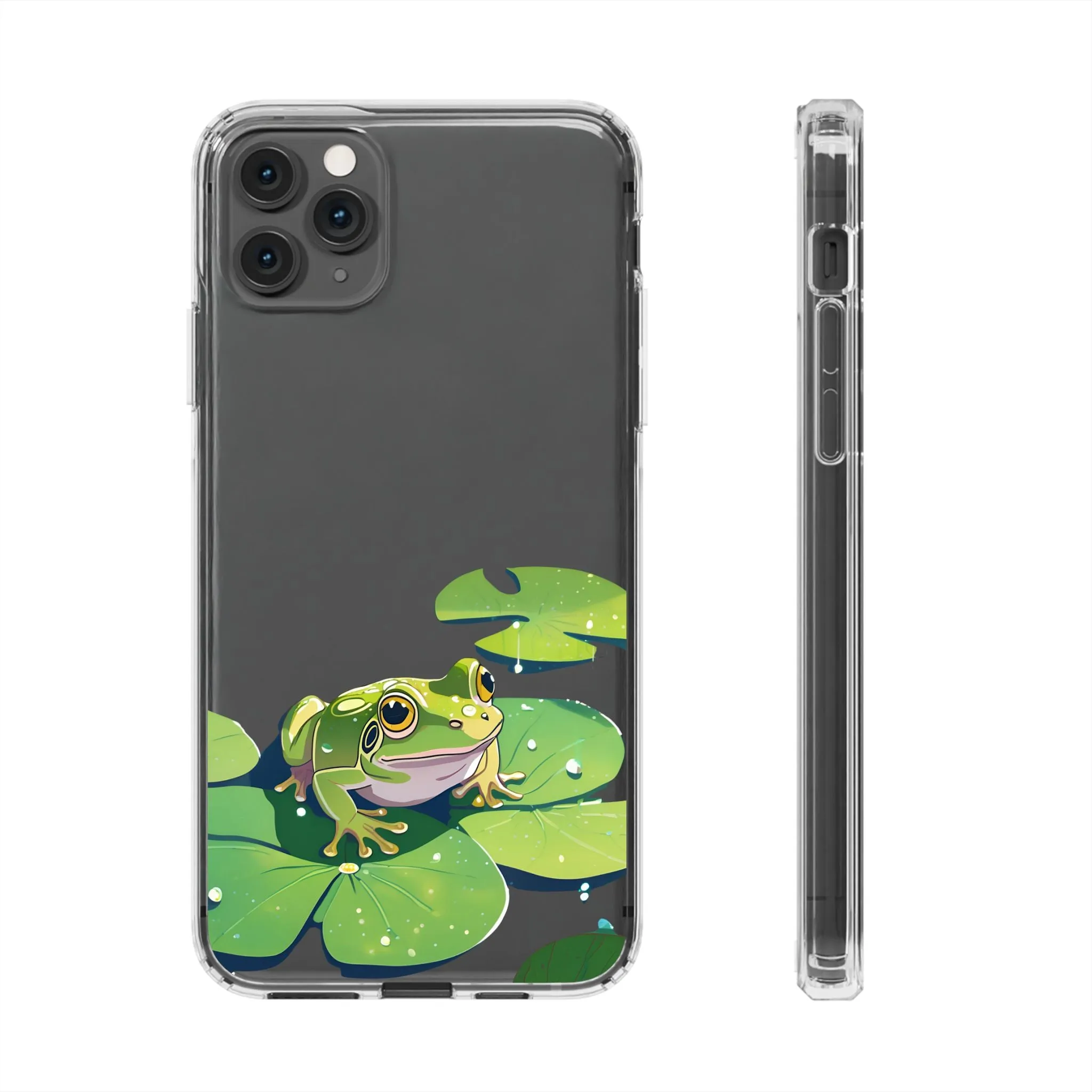 Frog Design Clear Phone Case - Nature Inspired, Perfect for Nature Lovers