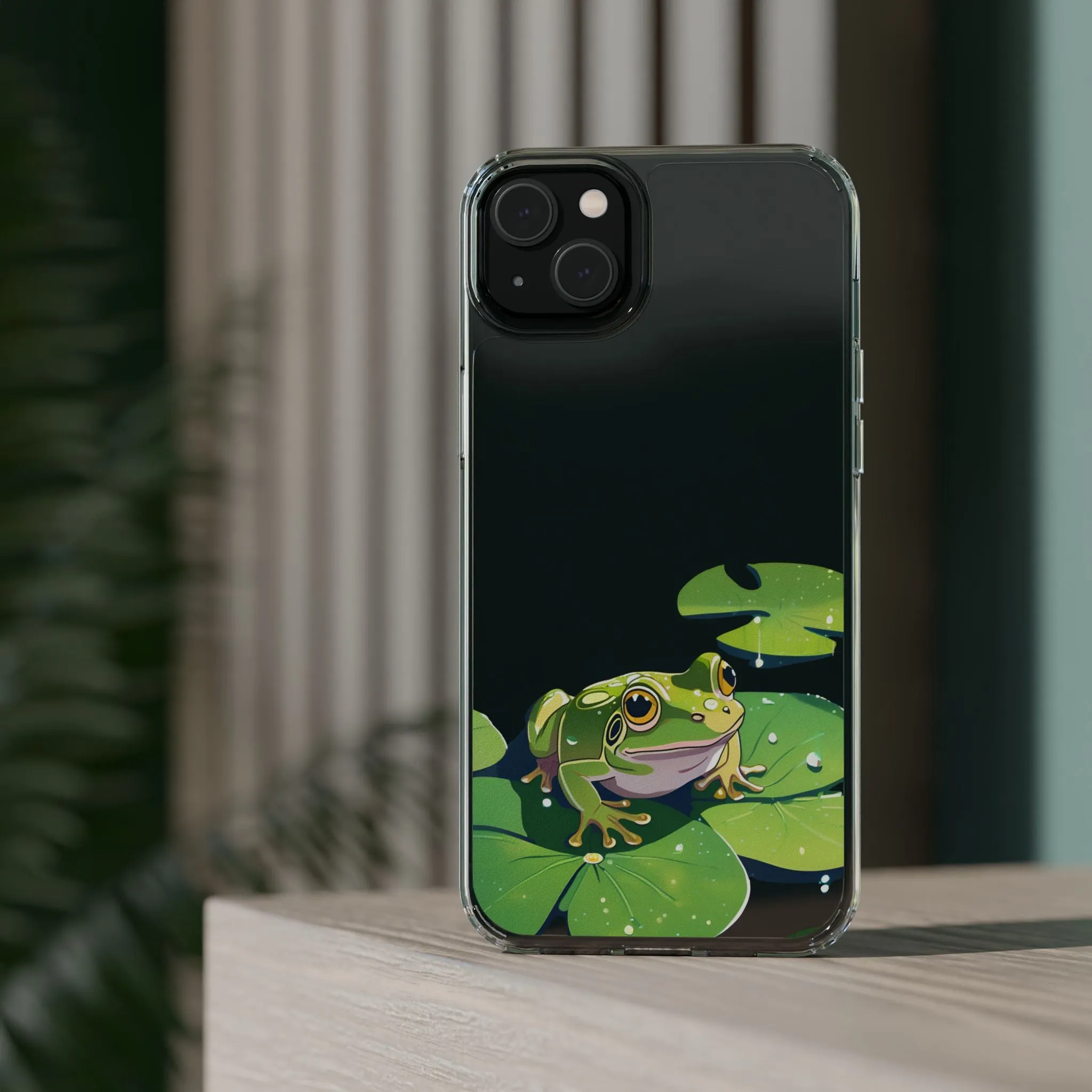 Frog Design Clear Phone Case - Nature Inspired, Perfect for Nature Lovers