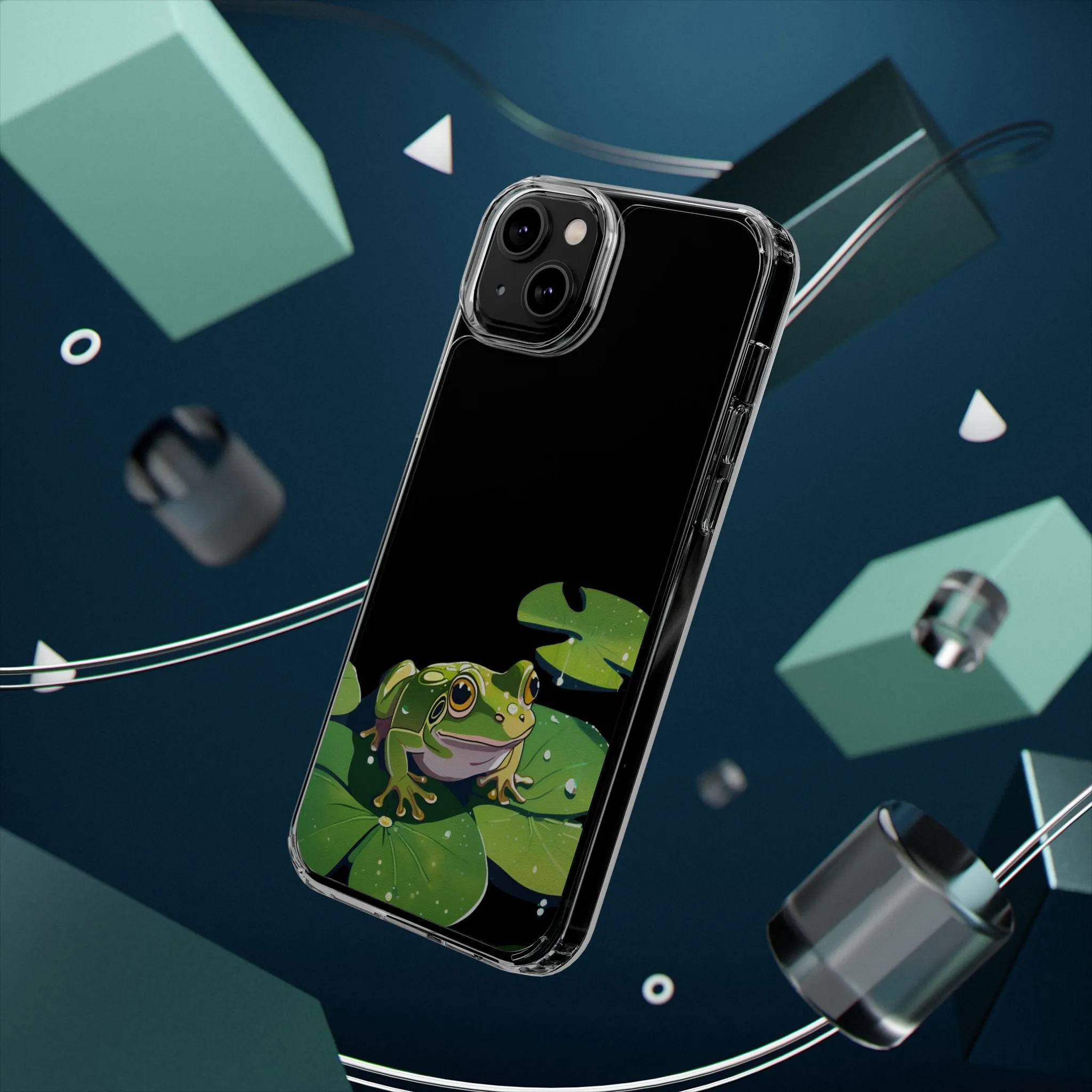 Frog Design Clear Phone Case - Nature Inspired, Perfect for Nature Lovers