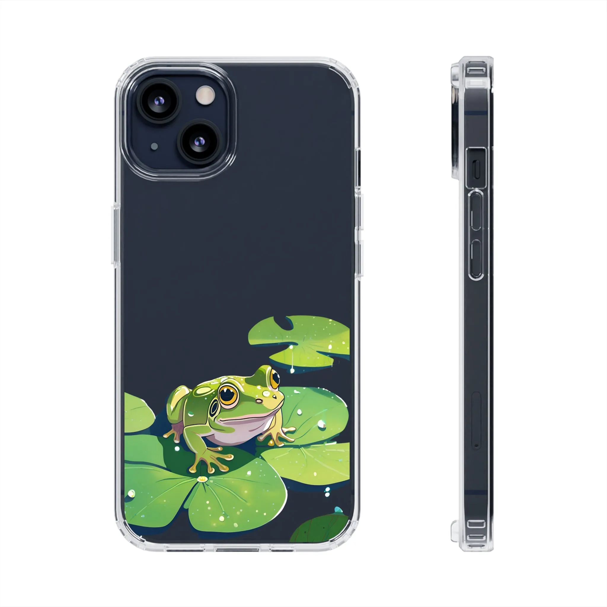 Frog Design Clear Phone Case - Nature Inspired, Perfect for Nature Lovers