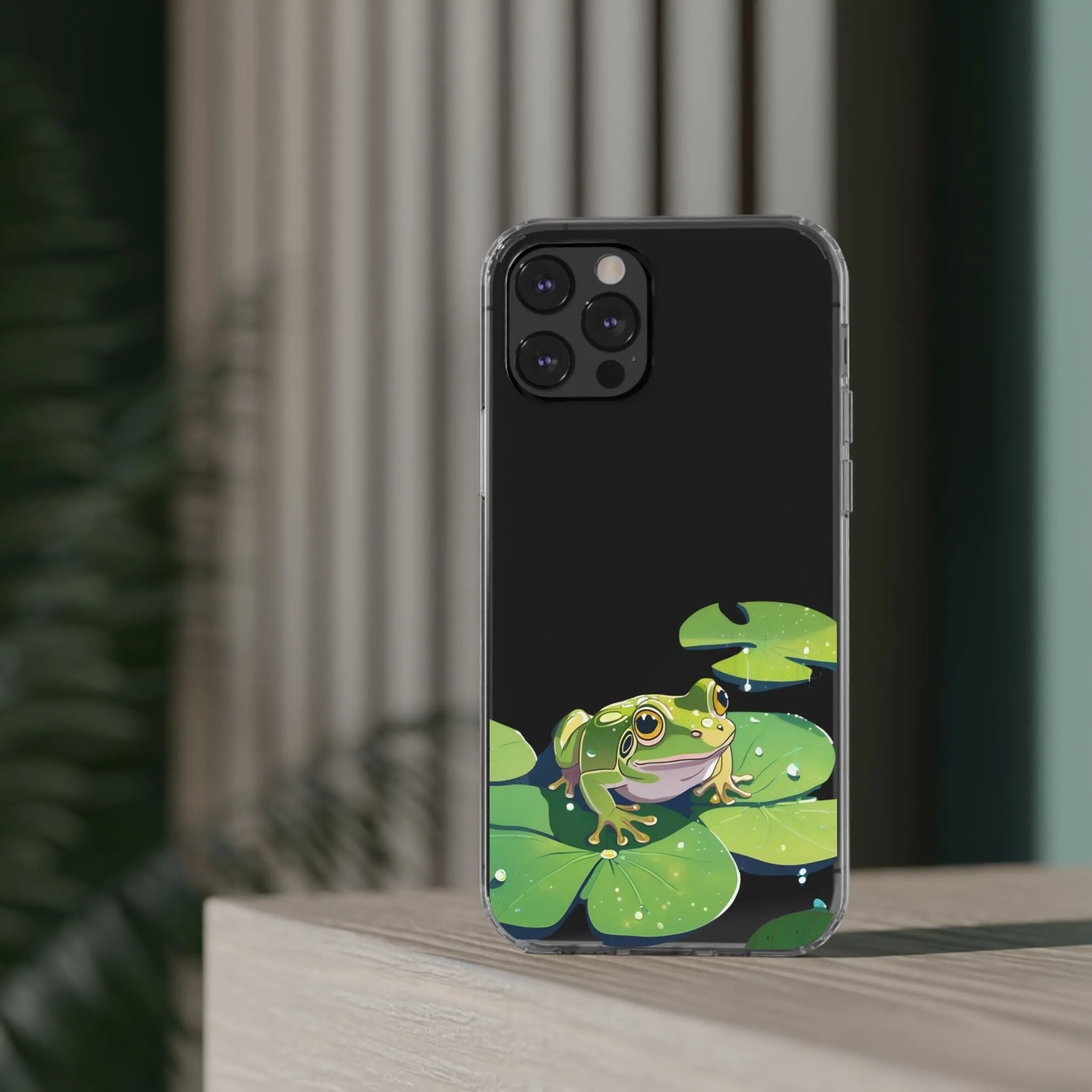 Frog Design Clear Phone Case - Nature Inspired, Perfect for Nature Lovers