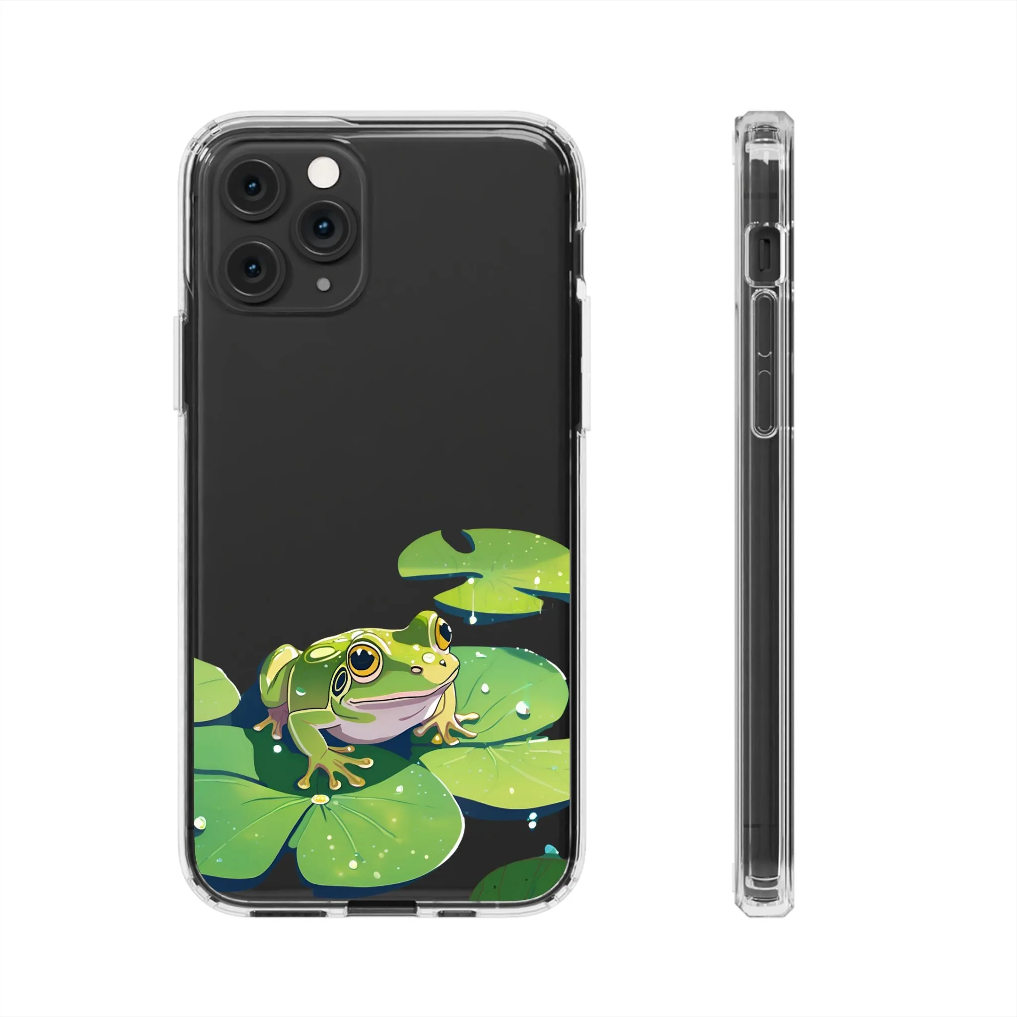 Frog Design Clear Phone Case - Nature Inspired, Perfect for Nature Lovers