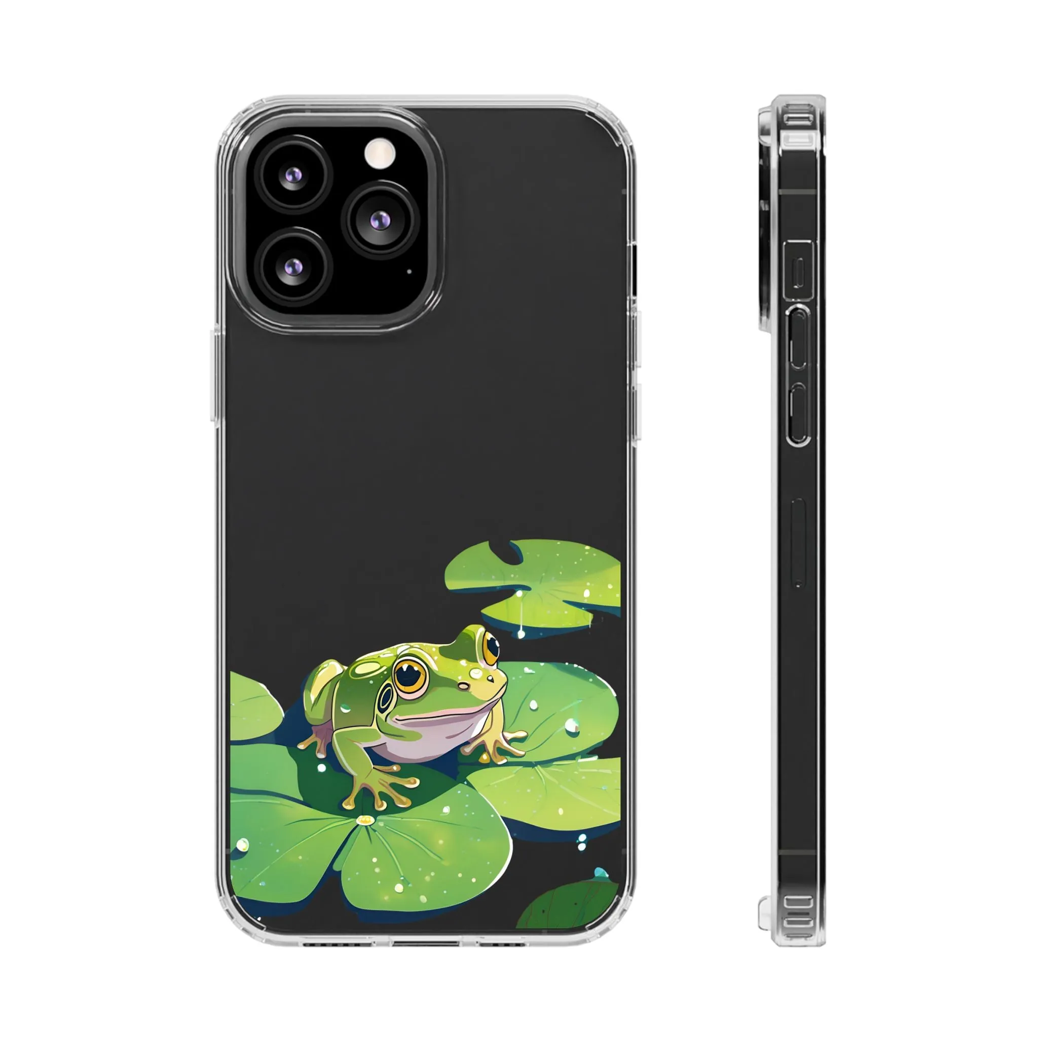 Frog Design Clear Phone Case - Nature Inspired, Perfect for Nature Lovers