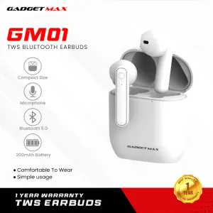 GADGET MAX GM-01 TWS BLUETOOTH TWS Earbuds - WHITE