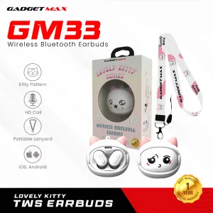 GADGET MAX GM33 LOVELY KITTY SERIES TWS Earbuds (V5.0) - PINK